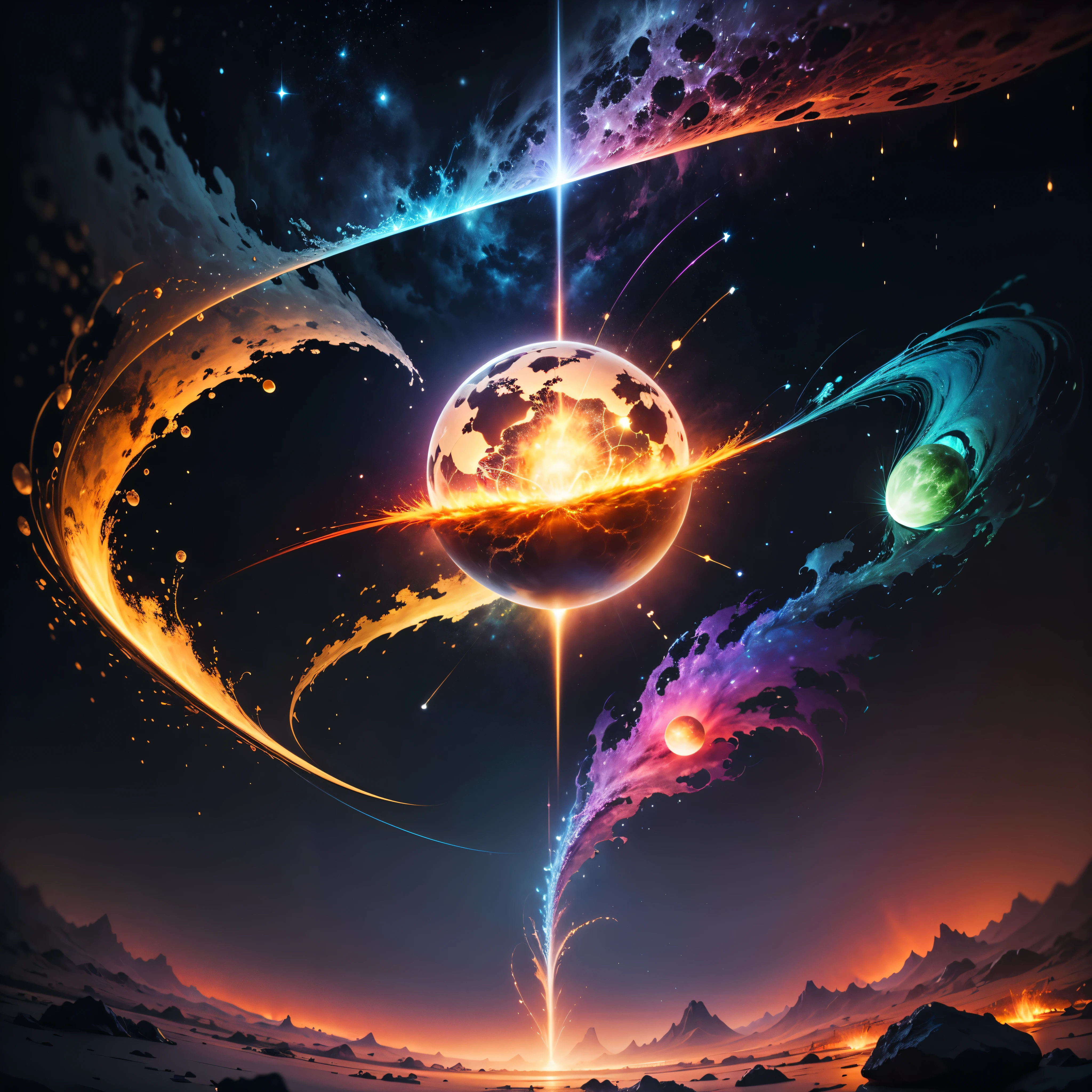 Astronaut:1.4 New Chat 2023-12-22 00:22:57 From the atom to the galaxy 2023-12-22 00:23:59 The universe is made up of a huge variety of objects, from the smallest atom to the largest galaxies. Atoms are the basic units of matter. They are composed of a central nucleus, which contains protons and neutrons, surrounded by electrons orbiting around it. Atoms combine to form molecules and compounds, which are the basis of chemistry and life. The molecules, in turn, combine to form cells, which are the basic units of life. Cells organize themselves into tissues, organs, and systems, forming the human body and that of other animals and plants. In addition, there are other subatomic particles, such as quarks and leptons, that are studied in particle physics. As we move away from the subatomic world, we encounter the planets and stars. Our solar is made up of the Sun, planets, asteroids, comets, and other objects. Stars, in turn, cluster into galaxies, which are huge structures containing billions of stars, as well as nebulae, star clusters, and black holes. The entire universe is filled with galaxies that cluster into superclusters and form a vast cosmic web. And there's still so much more to discover and explore beyond what we know to date masterpiece meticulously intricate ultra_high-details extreme improved ultra_high-quality ultra_high-res ultra_photo-realistic optimal ultra_sharpness perfection accurate volumetric Lightning contrast global illumination cgi vfx sfx reflex Octane_rendered ultra_high-def UHD XT3 DSLR HDR romm rgb pbr 3dcg fxaa blu-ray vivid colors-coded anti-aliasing fkaa txaa rtx ssao opengl-shaders glsl-shaders post-processing post-production cell-shading tone-mapping ❤luminescence Heart glow hearth Crystalline earth radiant varies multi etc. --v 5.2 --s 1000 --c 20 --q 20