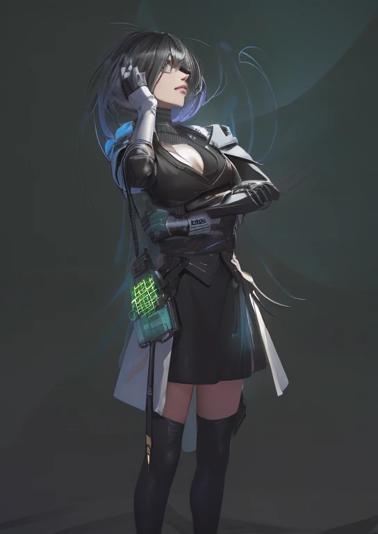 ((La mejor calidad)), ((obra maestra)), (muy detallado:1.3), ...............................................................................................................................................3D, Beautiful (cyberpunk:1.3) Mujer hacker, peinado corto,pelo corto, Volver al visor, cabello grueso, Terminal de ordenador operativo, Pantalla montada en la cabeza, computer server, Pantalla LCD, fiber optic cable, Logotipo de la empresa, HDR (High Dymanic Range), Trazado de rayos, NVIDIA RTX, Super resolution, Irreal 5, Subsoil Scatter, Textura PBR, Post-procesamiento, Anisotropic filtering, profundidad de campo, maximum sharpness and sharpness, Texturas multicapa, Albedo y Highlight Maps, Sombreado de superficies, Accurate simulation of light-material interactions, proporciones perfectas, Renderizado de octanaje, duotone lighting, ISO bajo, balance de blancos, Regla de los tercios, amplia apertura, 8K RAW, efficient sub-pixels, sub-pixel convolution, glow particles, dynamic  pose