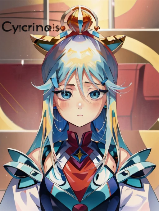 cartoon girl with blonde hair and blue eyes looking at something, she has a cute expressive face, she has a cute face, with round cheeks, cute anime face, cynical face, star butterfly, cute round slanted eyes, pale round face, blonde hair and large eyes, clear cute face, rosey cheeks, umamusume, danbooru