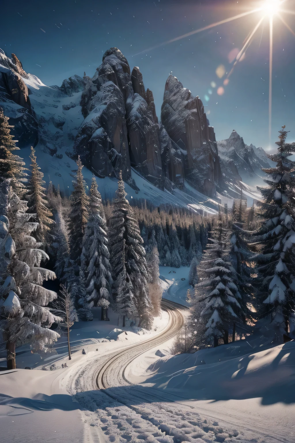Picture an enchanting snowy summit hosting a merry, whiskey-toting Santa, exuding a tipsy cheer. Rendered in 4K, adorned with cyan rim lights, motion blur, and soft lighting. Harness the cinematic magic of Unreal Engine 5 through an Ultra-Wide 25mm lens. Perfect Depth of Field with Tilt Blur, Shutter Speed 1/1000, F/22, and White Balance. Elevate the image with 32k Super-Resolution, Pro Photo RGB, and VR compatibility. Infuse the vast landscape with a sense of solitude, scale, and Half rear Lighting. Leverage Unreal Engine's Backlight, Natural Lighting, Incandescent, and Optical Fiber for moody brilliance. Embrace intricate details, volumetric, and beautiful lighting, harmonizing global illumination, reflections, and scattering for an opulent hyper-realistic feel.