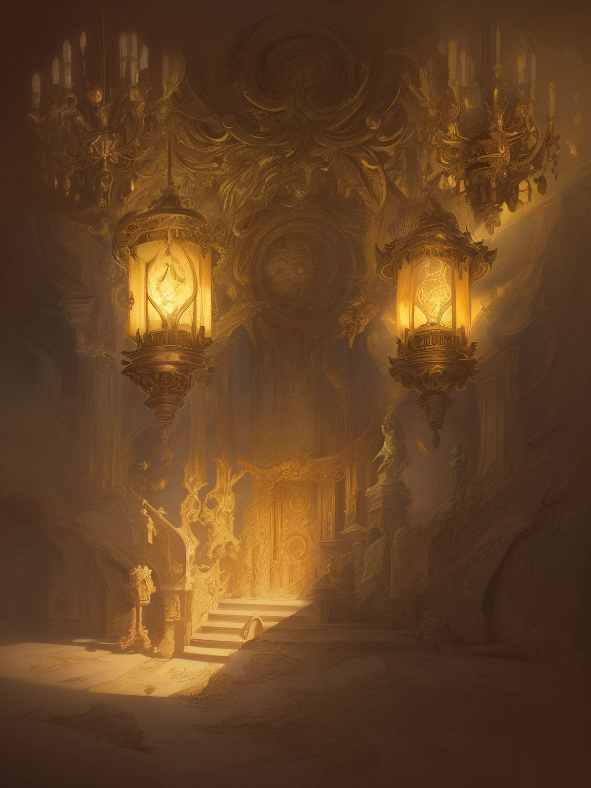 Detailed details,illustration concept art,baroque light