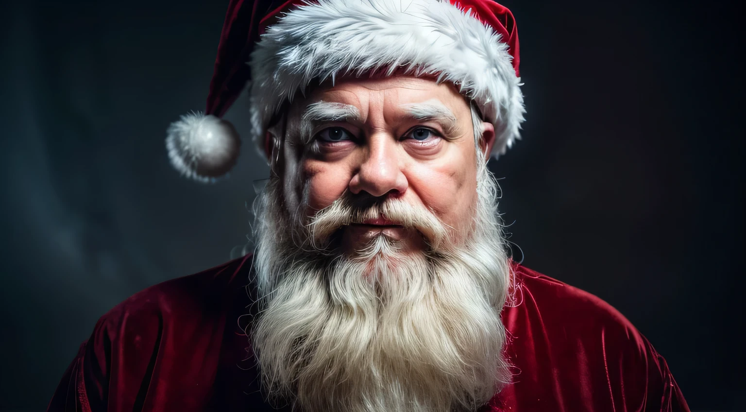 this cinematic masterpiece captures the essence of Ultra-Wide Angle, employing a 25mm lens, Tilt Blur, and a shutter speed of 1/1000. With meticulous attention to detail, it features 32k resolution, Pro Photo RGB, and VR compatibility. The lonely Santa, portrayed in hyper-realistic detail, is illuminated by a blend of natural, incandescent, and optical fiber lighting, creating an unforgettable visual experience.