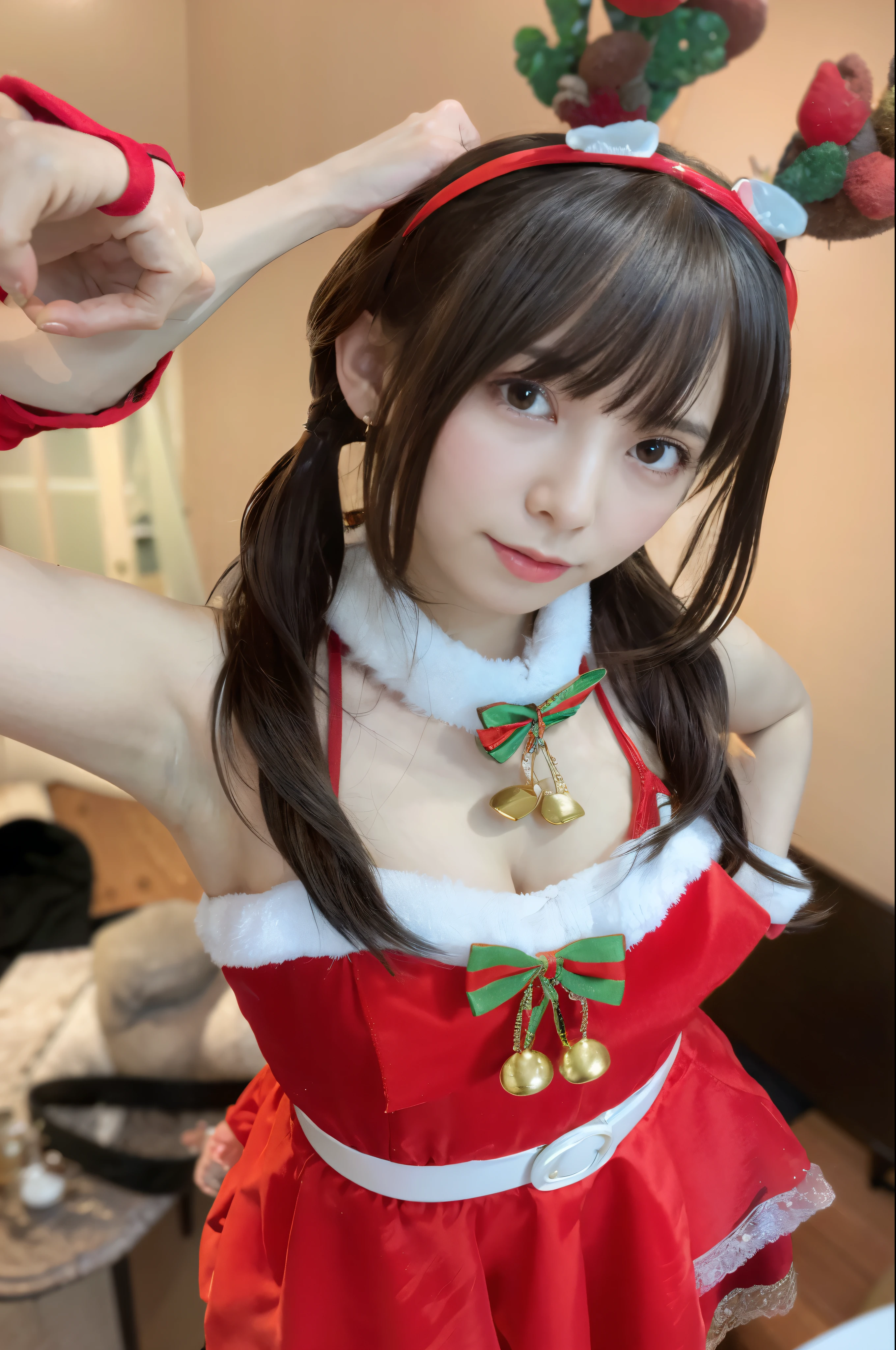 There&#39;Woman in red Dress、There&#39;bell on my head。, Anime girl , Anime , 8K)), , trending at cgstation, sakimichan, Rin Tohsaka, 奈良美智, Ayaka , [32k hd]^10, Anime girl in real life