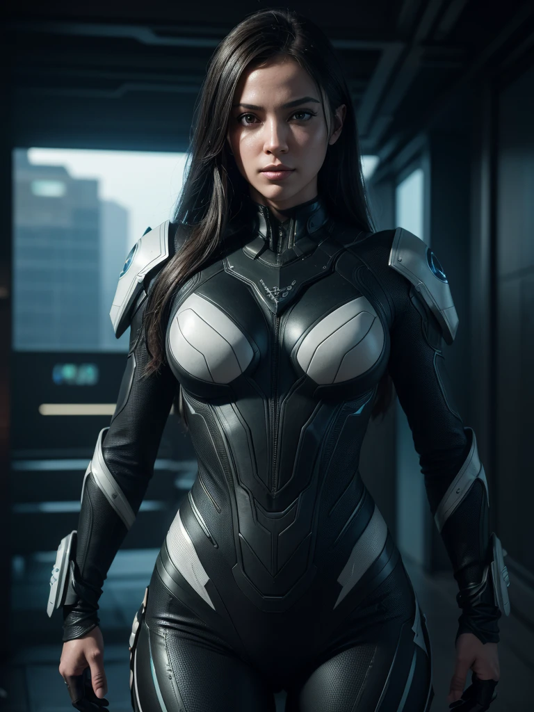 ((Best quality)), ((masterpiece)), (detailed:1.4), 3D, an image of a beautiful cyberpunk female,HDR (High Dynamic Range),Ray Tracing,NVIDIA RTX,Super-Resolution,Unreal 5,Subsurface scattering,PBR Texturing,Post-processing,Anisotropic Filtering,Depth-of-field,Maximum clarity and sharpness,Multi-layered textures,Albedo and Specular maps,Surface shading,Accurate simulation of light-material interaction,Perfect proportions,Octane Render,Two-tone lighting,Wide aperture,Low ISO,White balance,Rule of thirds,8K RAW, crysisnanosuit, venom suit