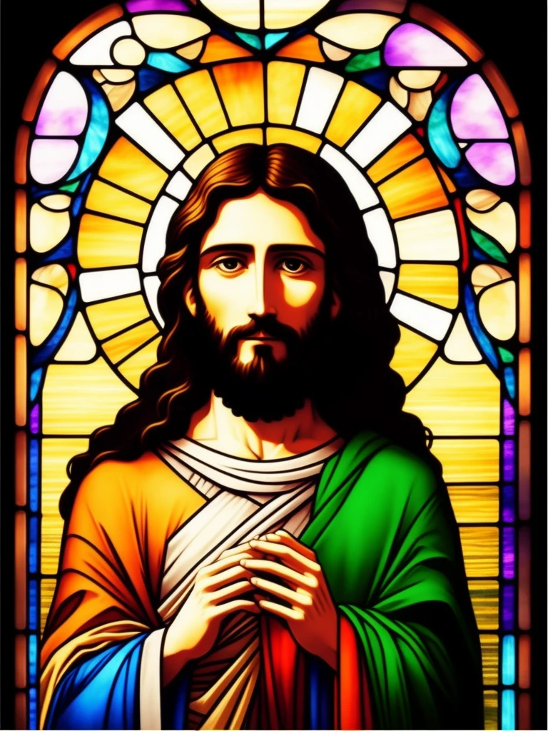 Jesus Christ in a stained glass style