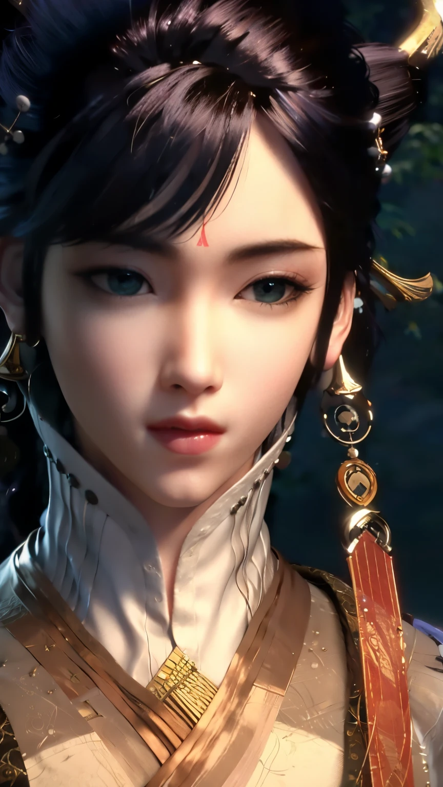 a close up of a woman in a costume with a bunny ear, a beautiful fantasy empress, full body xianxia, yun ling, ((a beautiful fantasy empress)), game cg, japanese goddess, extremely detailed goddess shot, yang qi, gilded lotus princess, beautiful render of tang dynasty, 奈良美智