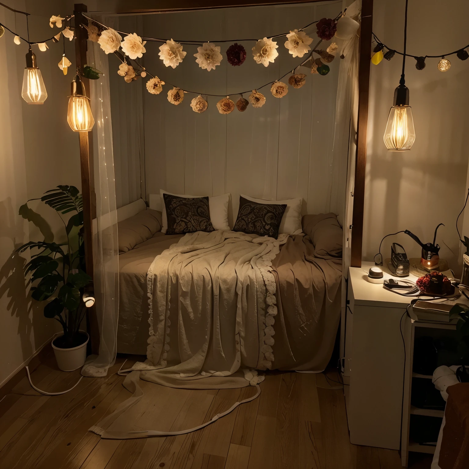 photo with garlands, lamps and lighting for pictures from an online store
