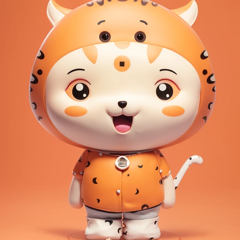 tiger wearing tiger costume,with button, adolable character, adolable的角色, anthropomorphic tiger, 人物, full body mascot, umaru-chan, adolable, Animated characters, The tiger is smiling, adolable的狮子, the cat is orange, adolable, Mascot illustration, 人物, japanese mascot, in orange clothes