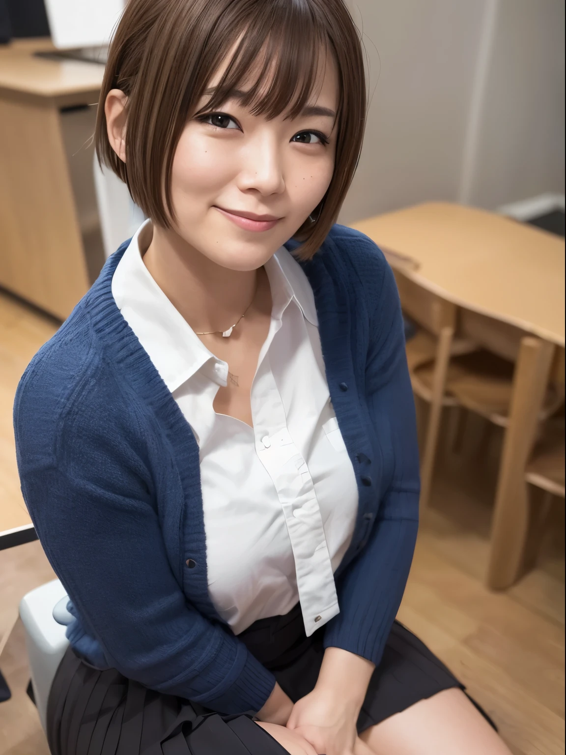 Ultra top quality, masterpiece, ultra high resolution, (photorealistic: 1.4), highly detailed CG Unity 8k wallpaper, detailed and complex, original, high resolution, raw photos, (perfect body shape), finely complex, DSLR, soft lighting, high quality, film grain, depth of field, Leica camera, 50mm lens, backlight, HDR, hyperrealistic, color grade, dynamic pose, portrait, Japan person, smile, lips, short hair, bangs, (crowded Akihabara: 1.2), front view viewer, natural light, girl, 20 years old, full body, solo, student, high school, uniform, sailor color, bobby socks, pleated skirt, daytime, street, deep shadow, cute, beauty, modest, cold light 12000K\\ street, store state, Akihabara, Shinjuku, Shibuya, Ikebukuro, detailed realism, skin texture, super detailed, realistic skin texture, (dramatic, award-winning photos, incredible masterpieces: 1.3)