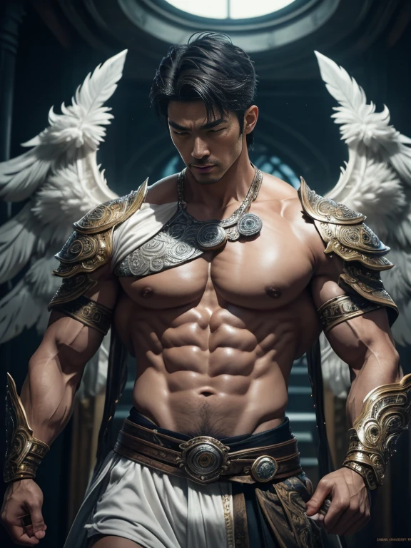masseter membrane、well built、put on eyes、(Have a pair of huge open wings)，largeeyes！largeeyes！Straight nose！largest wing root，Has a pair of white feather wings、35yo、gay twinks、scantily clad、Brush cut！Nod and pull your head five times！！outdoor sports board！(高the detail8k)Dark skin！raise your eyes！open your eyes！ ((realistically)), Sexy white silk fabric！Raised sexy！[Dressed in white silk flowing fabric worn by sexy Romans！The cathedral has stained glass]! !!!dermis, [ 短发the detail, Shaved on both sides, silvery white ]!! ultra - detailed, Best quality, Strong light illumination, Focus sharp, theater audience, The upward lens is closer to the body, (( Lean Body Fat 15%，短发the detail！ shave the sides short, silver whey health, My chest is hairy, bodyhair, , 露出shaggy的腋窝, shaggy的腿, silber hair,)), Full body lesbian, Muscular吉加查德, Super buff and cool, aged 40, shaggy, a screenshot by Adam Dario Keel, reddit, Photographic realism, , and face, artem, Bigchest, Upper part of the body, Fluffy, Muscle tissue, attractive male, shaggy的身体, Gigachard The Art of Muscular Abnormality, New row added, Tanaka Ryu HD, fukaya yuichiro, Yoshifumi Ujima, akikazu mizuno, style of kentaro miura, Shen Hangga, shin-hanga, yoshida , Tanaka Ryu HD, New row added, fukaya yuichiro, Yoshifumi Ujima, akikazu mizuno, style of kentaro miura, Shen Hangga, shin-hanga, yoshida, Hideo Minaba, Chad handsome charming male，side ，Inspired by the realistic photos of Ludovit Fula, placed in a, sweaty abs, Well-defined abs, attractive body, flowers growing out of his body, [ silber hair ]!!, muscle men, tear drop, There are abs, muscle men纠缠在一起, six-pack, [ defined abs ]!!, sexy muscular body, Muscular躯干,Strong masculine characteristics,35yo，Tony Leung, :: sport, 32years old, masculine pose, David Gandhi, 35yo, male model, Sold for 50 years，Zhu Yilong, attractive male，Side Body("！, large bulge ":1.2),(dynamicposes:1.1), 大腿的tmasterpiece, Best quality, A high resolution, closeup portrait, malefocus, solofocus, of a man, Sold for 50 years, The erection、Ai Jia、low angle hairstyle, Grow a beard, weight loss，Stay healthy, My chest is hairy, bodyhair, , Raised sexy，露出shaggy的腋窝, shaggy的腿, little beard, model poses, Surprising composition, Front view, HighDynamicRange, Bad laughs， , Eight-pack abs, Abs hair，, raise your hands high, 短发the detail, Shaved on both sides, silvery white, Grow a beard, spark of light, Sexy big bulge！，There are small protrusions in the abdomen, the detail, Belly and hairy belly are complicated， 8K post-production，Muscular性格, Strong masculine characteristics, muscle men图片, Bulging muscles, muscle men, Muscular大腿 ８ｋ 高the detail,电影灯光, hyper realisitc, 高the detail, Anatomically correct, ctextured skin,!high high quality,wide wide shot！全身Best quality, A high resolution, tmasterpiece, Guy、Muscular、短发the detail、NSFW、Spacious size、Authentic texture、Upper part of the body、large bulge、、soles of feet、wastelands、training