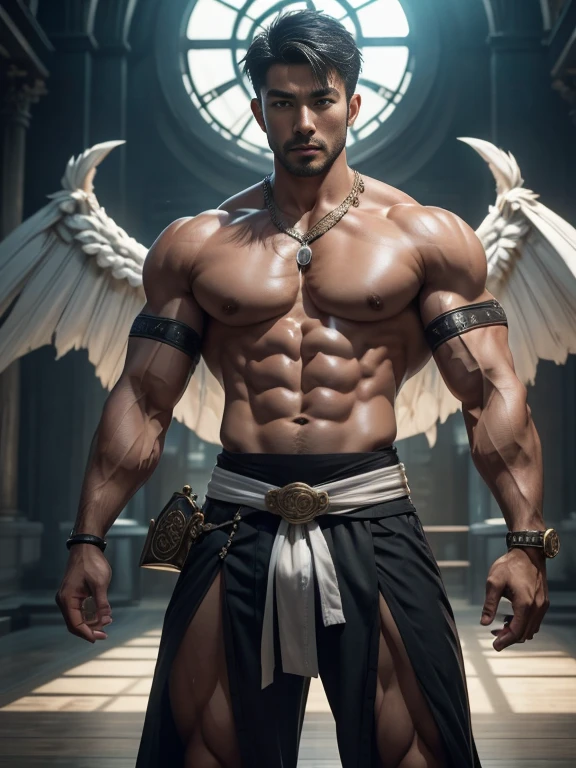 masseter membrane、well built、put on eyes、(Have a pair of huge open wings)，largeeyes！largeeyes！Straight nose！largest wing root，Has a pair of white feather wings、35yo、gay twinks、scantily clad、Brush cut！Nod and pull your head five times！！outdoor sports board！(高the detail8k)Dark skin！raise your eyes！open your eyes！ ((realistically)), Sexy white silk fabric！Raised sexy！[Dressed in white silk flowing fabric worn by sexy Romans！The cathedral has stained glass]! !!!dermis, [ 短发the detail, Shaved on both sides, silvery white ]!! ultra - detailed, Best quality, Strong light illumination, Focus sharp, theater audience, The upward lens is closer to the body, (( Lean Body Fat 15%，短发the detail！ shave the sides short, silver whey health, My chest is hairy, bodyhair, , 露出shaggy的腋窝, shaggy的腿, silber hair,)), Full body lesbian, Muscular吉加查德, Super buff and cool, aged 40, shaggy, a screenshot by Adam Dario Keel, reddit, Photographic realism, , and face, artem, Bigchest, Upper part of the body, Fluffy, Muscle tissue, attractive male, shaggy的身体, Gigachard The Art of Muscular Abnormality, New row added, Tanaka Ryu HD, fukaya yuichiro, Yoshifumi Ujima, akikazu mizuno, style of kentaro miura, Shen Hangga, shin-hanga, yoshida , Tanaka Ryu HD, New row added, fukaya yuichiro, Yoshifumi Ujima, akikazu mizuno, style of kentaro miura, Shen Hangga, shin-hanga, yoshida, Hideo Minaba, Chad handsome charming male，side ，Inspired by the realistic photos of Ludovit Fula, placed in a, sweaty abs, Well-defined abs, attractive body, flowers growing out of his body, [ silber hair ]!!, muscle men, tear drop, There are abs, muscle men纠缠在一起, six-pack, [ defined abs ]!!, sexy muscular body, Muscular躯干,Strong masculine characteristics,35yo，Tony Leung, :: sport, 32years old, masculine pose, David Gandhi, 35yo, male model, Sold for 50 years，Zhu Yilong, attractive male，Side Body("！, large bulge ":1.2),(dynamicposes:1.1), 大腿的tmasterpiece, Best quality, A high resolution, closeup portrait, malefocus, solofocus, of a man, Sold for 50 years, The erection、Ai Jia、low angle hairstyle, Grow a beard, weight loss，Stay healthy, My chest is hairy, bodyhair, , Raised sexy，露出shaggy的腋窝, shaggy的腿, little beard, model poses, Surprising composition, Front view, HighDynamicRange, Bad laughs， , Eight-pack abs, Abs hair，, raise your hands high, 短发the detail, Shaved on both sides, silvery white, Grow a beard, spark of light, Sexy big bulge！，There are small protrusions in the abdomen, the detail, Belly and hairy belly are complicated， 8K post-production，Muscular性格, Strong masculine characteristics, muscle men图片, Bulging muscles, muscle men, Muscular大腿 ８ｋ 高the detail,电影灯光, hyper realisitc, 高the detail, Anatomically correct, ctextured skin,!high high quality,wide wide shot！全身Best quality, A high resolution, tmasterpiece, Guy、Muscular、短发the detail、NSFW、Spacious size、Authentic texture、Upper part of the body、large bulge、、soles of feet、wastelands、training