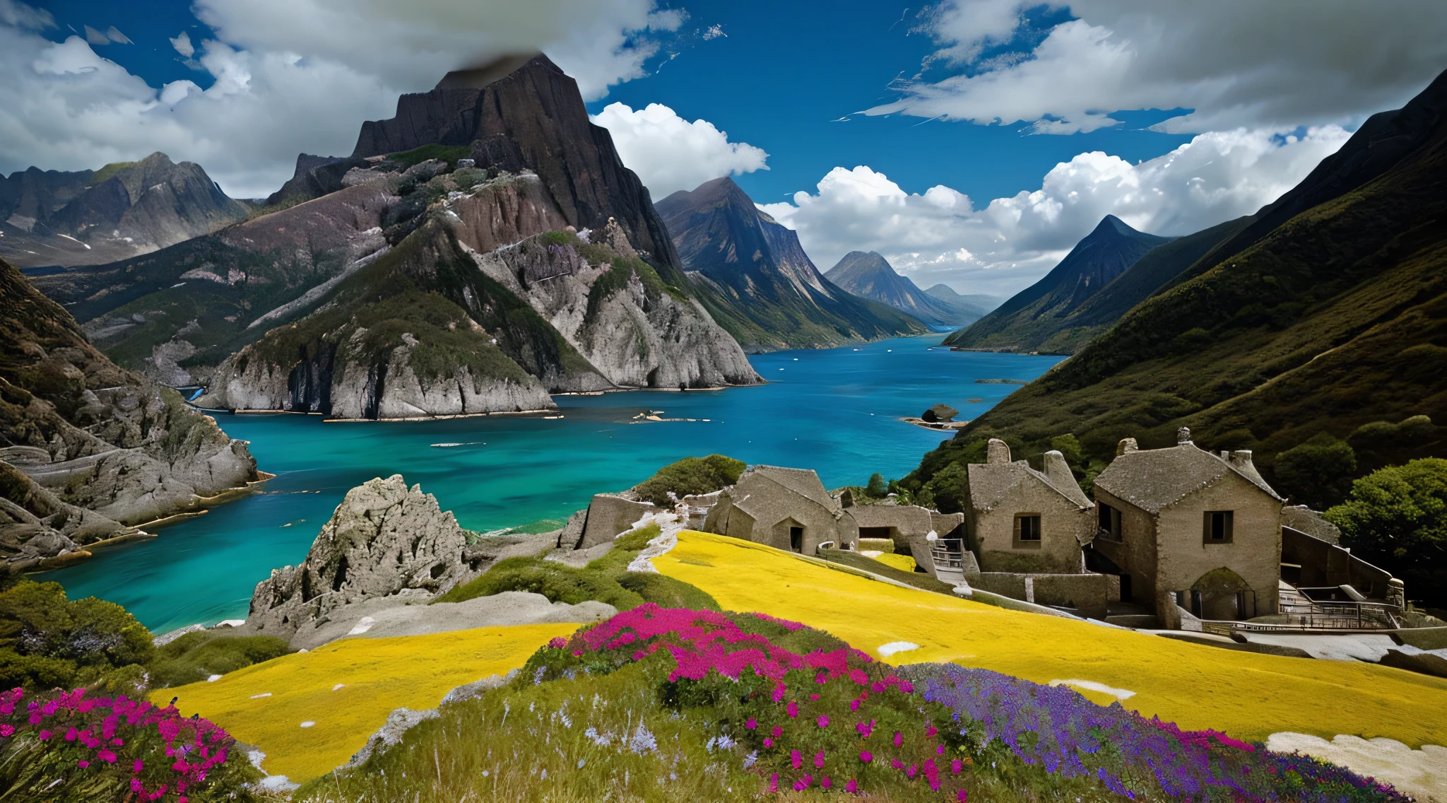 Breathtaking landscapes of various tourist spots, colorful picture.