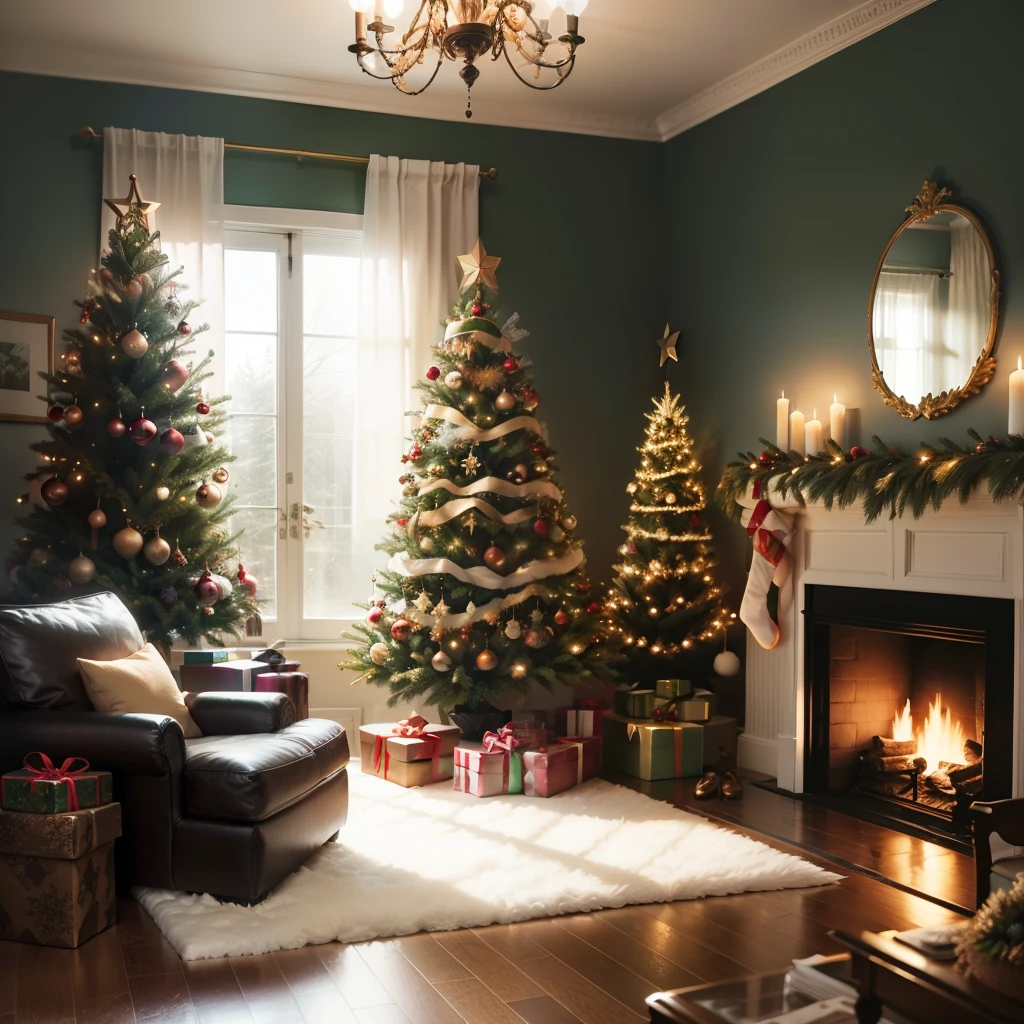 A Christmas home decoration,Interior design,Christmas tree at the door