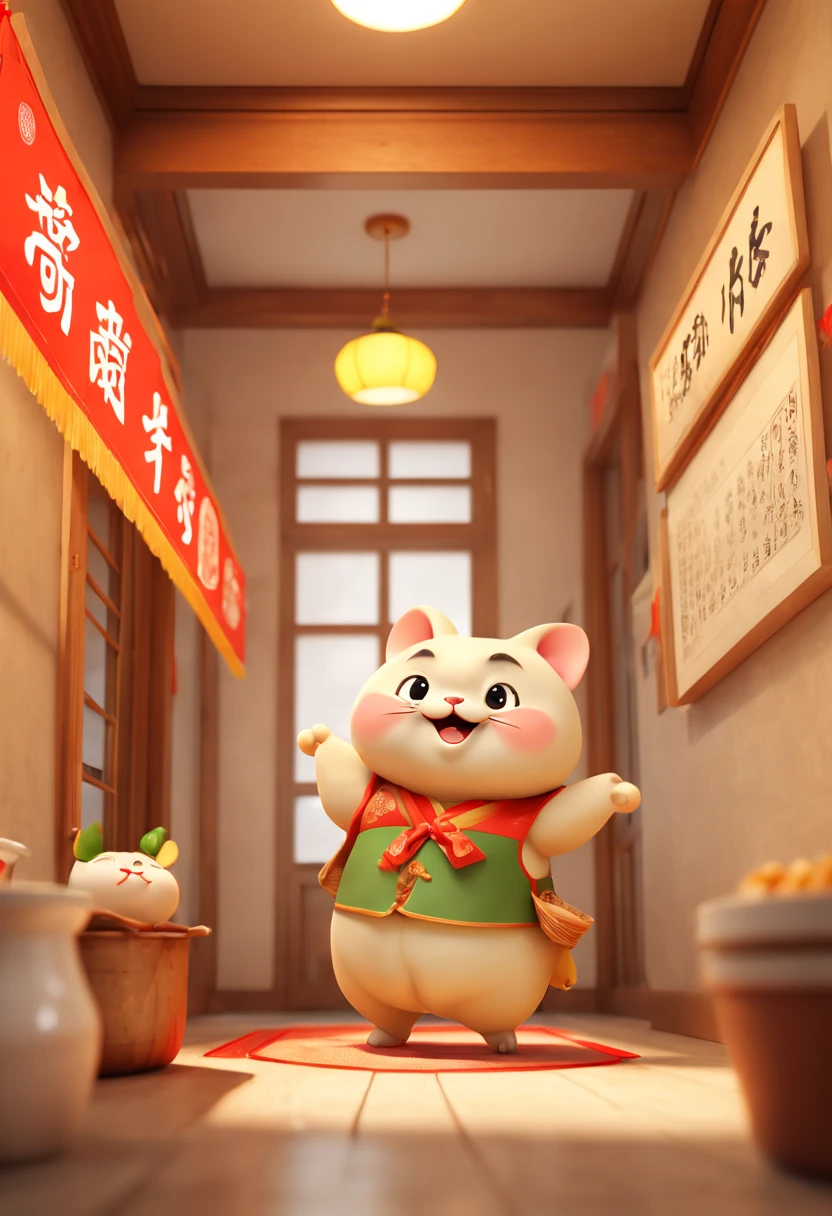 by Richard Scarry, company corridor, Crescent Dumplings, gyoza, Chinese wontons, octane render, enhance, intricate, (masterpiece, Representative work, official art, Professional, unity 8k wallpaper:1.3)