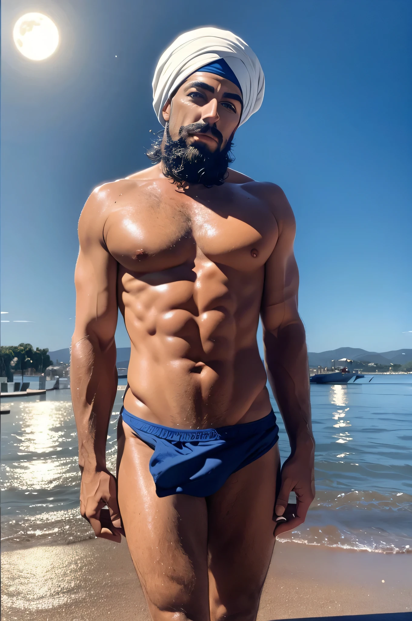 faaris azura, arabic, moonlight, moon, full moon, moon phase, turban