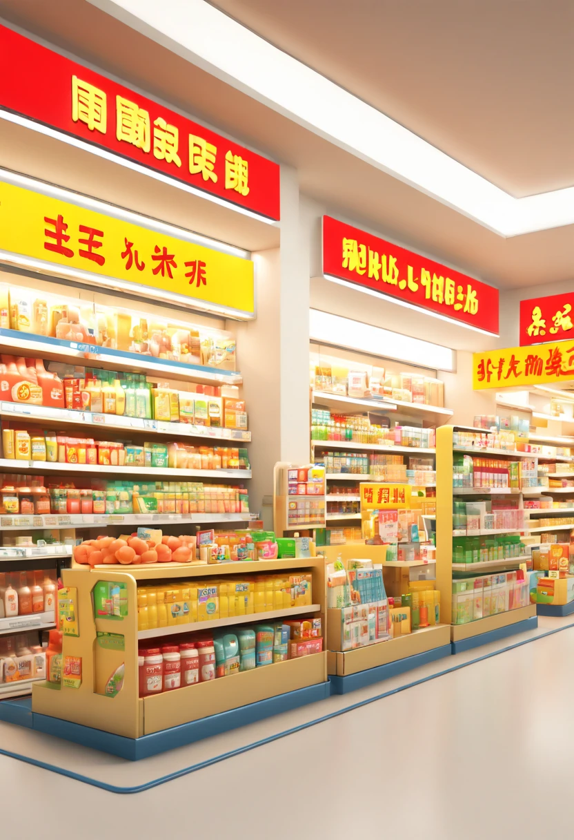 by Richard Scarry, supermarket, Chinese, octane render, enhance, intricate, (masterpiece, Representative work, official art, Professional, unity 8k wallpaper:1.3)