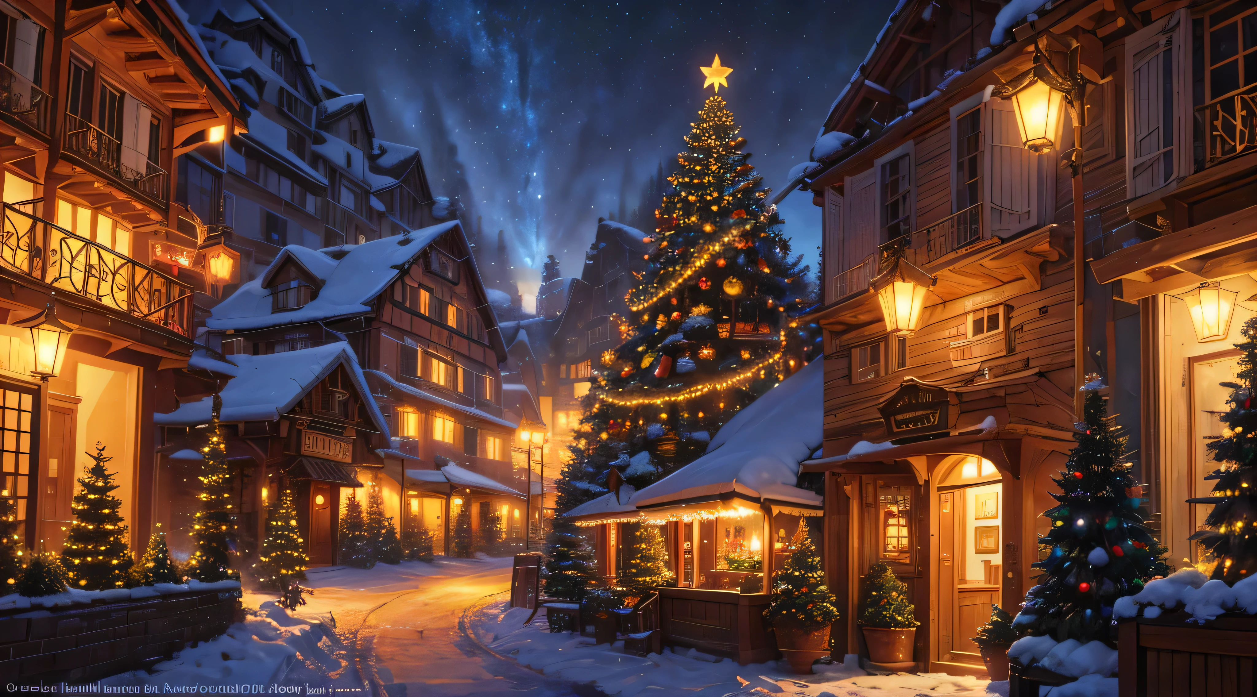 Villaggio di Natale and Albero di Natale、Slitter Piena di Regali, Notte di Natale, Notte di Natale invernale innevato, ( ( tomas kinkade ) ), (((tomas kinkade))), HD Backgrounds, tomas kinkade著, di tomas kinkade, tomas kinkade dipinto, Senior Artist, Beautiful fece!!!, 🕹️ 😎 🔫 🤖 🚬, tomas kinkade