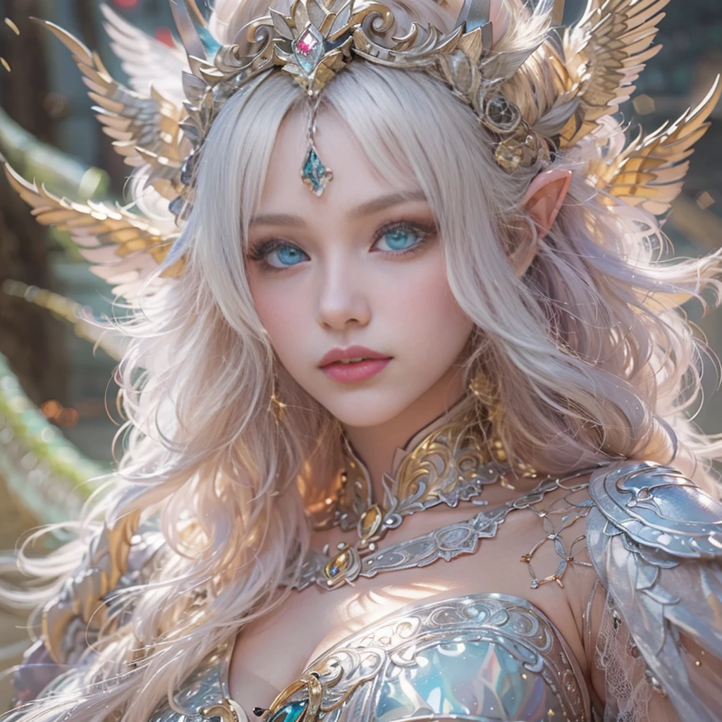 (((nffsw))), (((masutepiece))), (((8K))), (((hight resolution))), (((surrealism))), (((Cinematic lighting))), god rays, Zoom Layer, (((FULL BODYSHOT))), Shiny skin,Detailed skin,Detailed face, Detailed eyes, Elves ears, Goddess of Dragon Charmers, Sharp eye light, See-through elegant dress, , Goddess Tiara, riding a dragon, Feet exposed, 1 girl, Big blue eyes with radiant transparency, Super long platinum blonde hair, Bangs that extend to the front of the face, double eyelid, Eye line, big boob, Completely beatutiful girl at 18 years old, White and beautiful yong shiny skin, Sexy and very beautiful good looks, Very cute face with perfect beauty, detail on finger