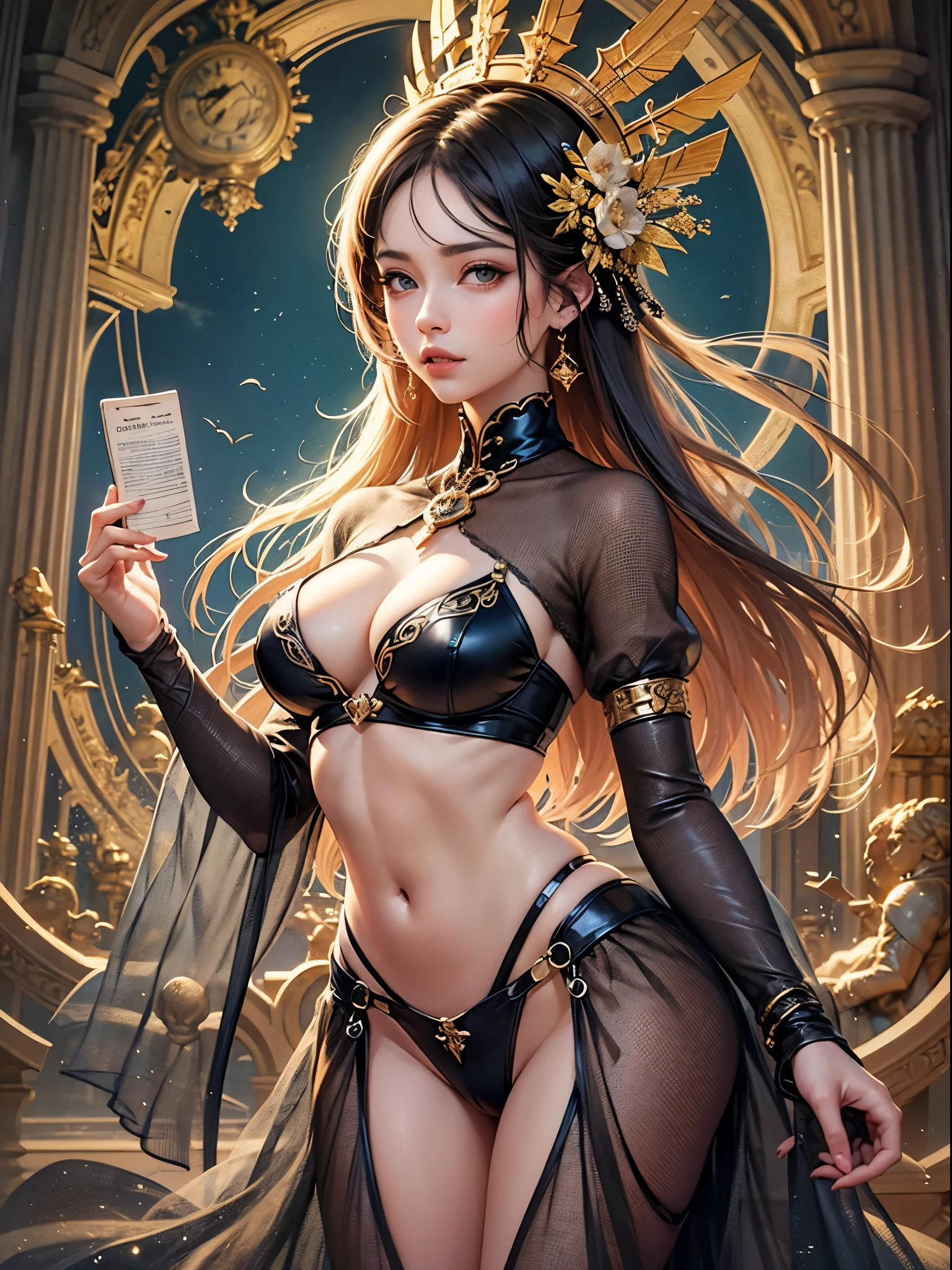Official art, Unity 8K wallpaper, highly detailed, beautiful and aesthetic, masterpiece, best quality, (zen tangled, mendelah, tangled, en tangled), (fractal art: 1.3), 1 girl, big breasts, highly detailed, dynamic angle, cowboy show --auto --s2