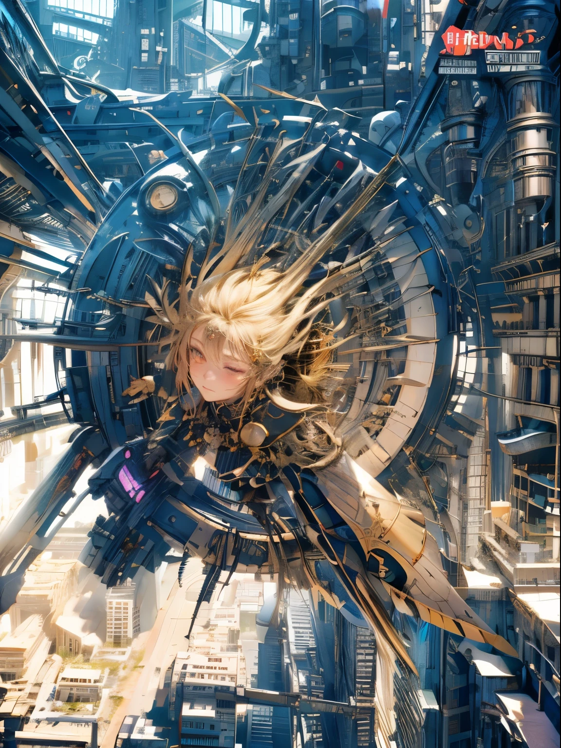 Top image quality, 电影灯光, octan render, ultrasharp, 1 girl in, japanes, embarassed face, glowy skin, Rainbow-colored hair, Futuristic pilot suit, cleavage of the breast, Exposure of the abdomen, intricate detailes, Runaway, Running at full speed, Breaking through the glass, Shards of flying glass, cyberpunked, Night sky with countless stars twinkling, Shining Milky Way, Heavy rain:1.3, Ruins, Laser beam attack, big explosion:1.3, Pillar of fire:1.2, A city engulfed in flames, floods, wetting hair:1.5, wetted skin:1.5, puddle, Detailed eyes, detailed skin textures, cammel toe, Detailed CG image quality, 8mm fisheye lens, Angle looking up from below:1.2, (Full Body Angle), The whole body is soaking wet, Fast shutter speed,