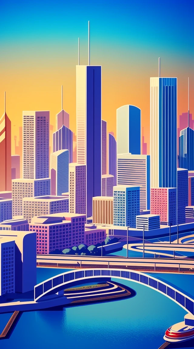 Retro cityscape