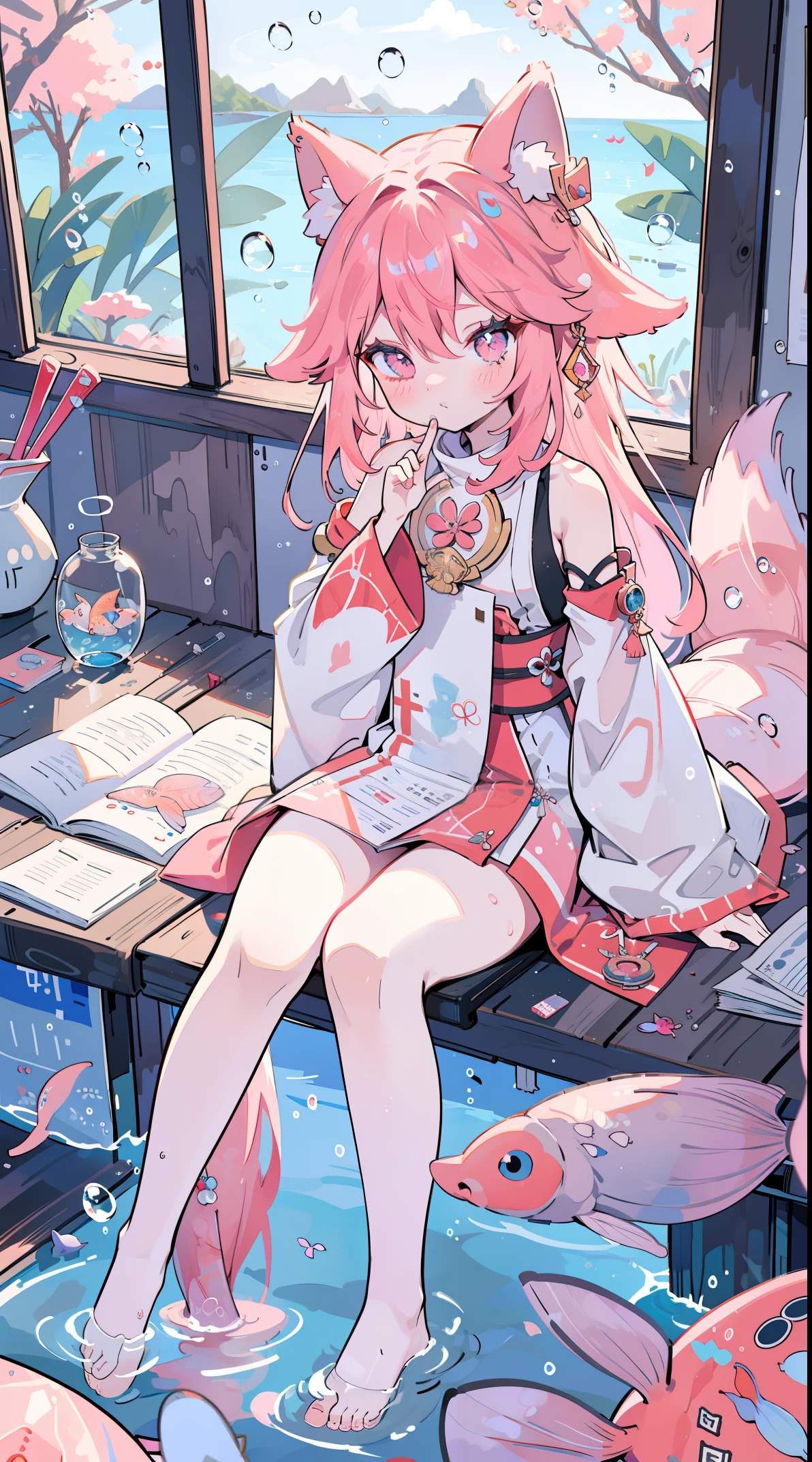 （（（（（（inside jar））））））、A boy with, ((full bodyesbian)), Wendi (genshin impact),brunette color hair, Green eyes, ((((Packed in jars))))、adolable、最small, small, A piece of,(((Packed in jars))), (Eau, Eau泡)