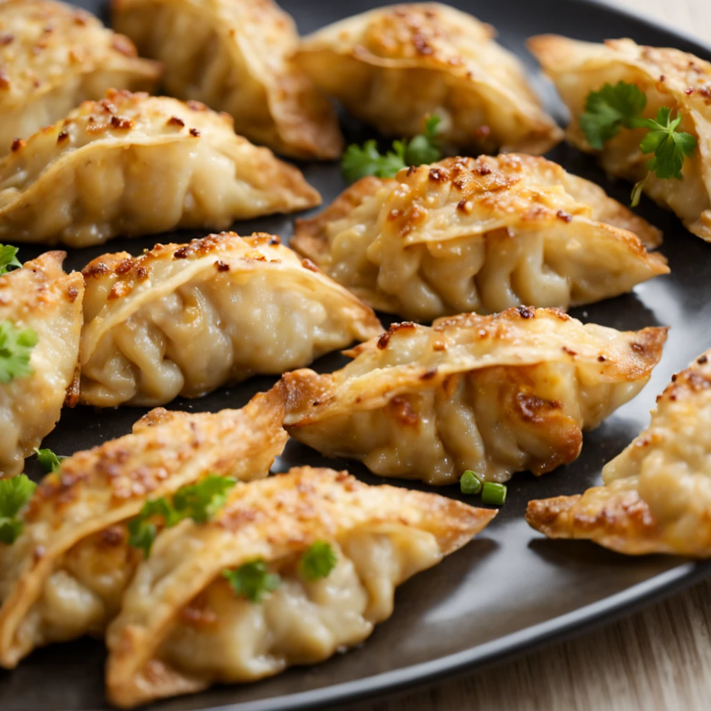 A plate of fried gyoza::Japanese style.:Crescent.,Crescentの焼き餃子,Japanese style gyoza,tome&#39;fresh,Looks delicious,Shot diagonally from above,,