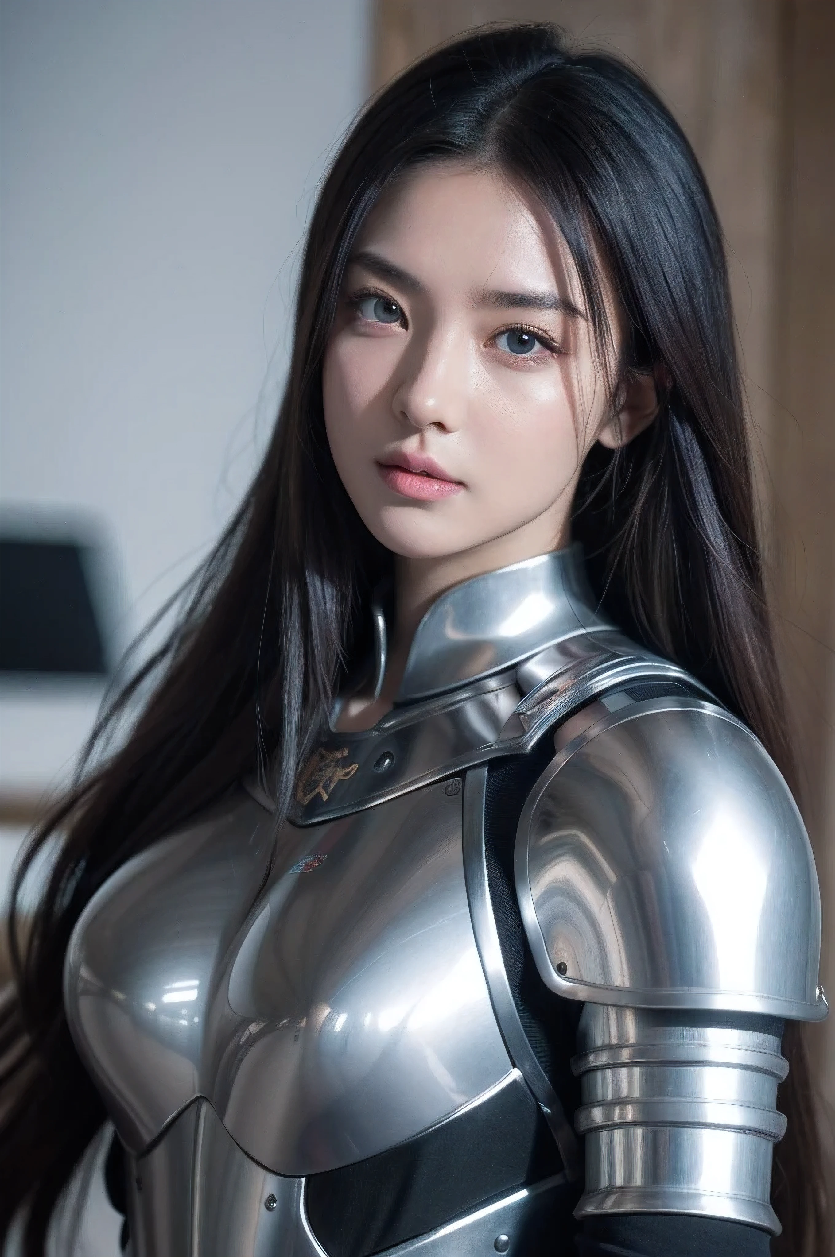 young woman in the armor Wearing medieval armor, the face has abrasions. in the style of epic fantasy scenes, intense close-ups, films noises --AR 85:128 --s 1000 .0 --style raw, perfect eyes, best quality, extremely sharp focus face, analog fine film grain, cinematic, realistic focus, studio photo, details, intricate, busy, 64k, isometric, ultra-realistic, intricate details, Cinematic, ambient occlusion, volumetric lighting, shot on Sony A7S III, f/ 9. 0, 1/ 5. --v 6