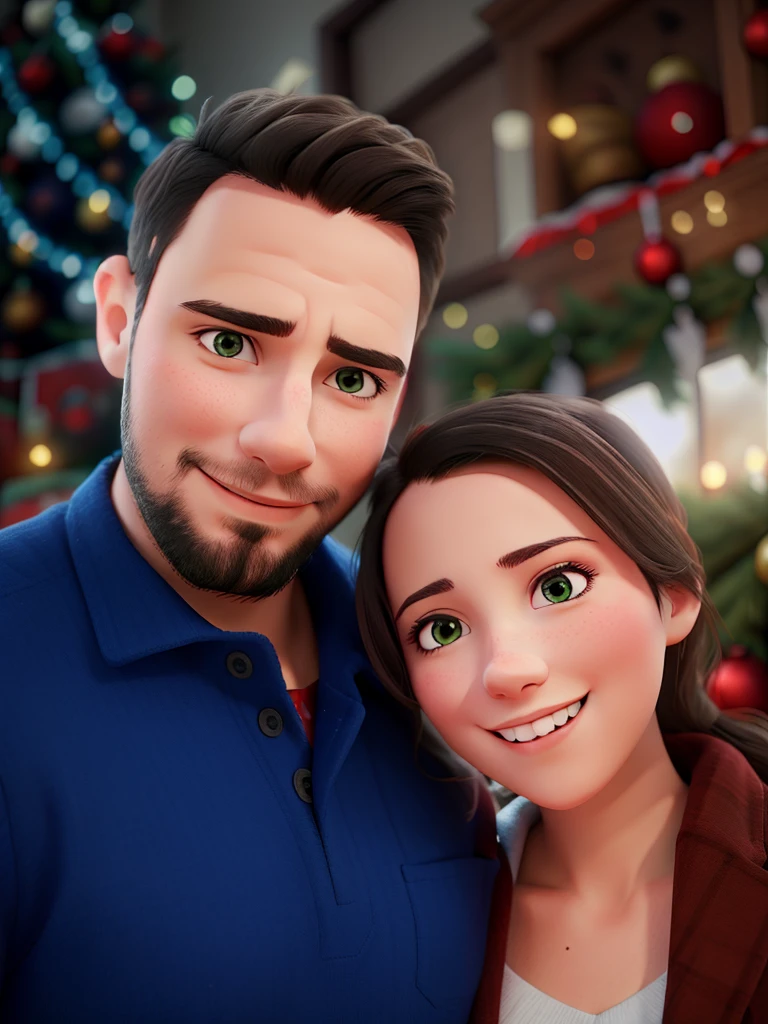 couple in christmas atmosphere