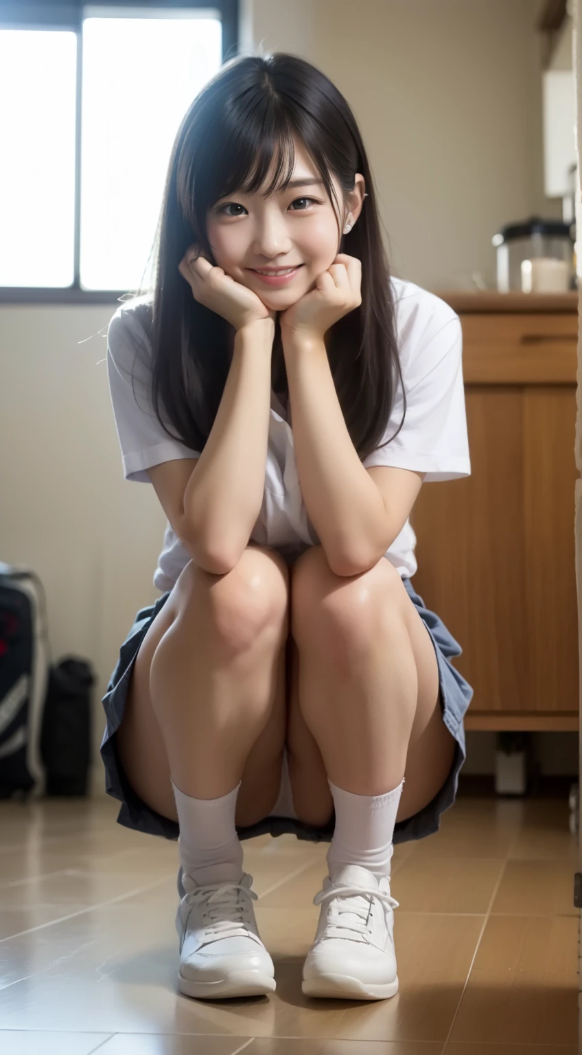 a smile、I can see the white panties