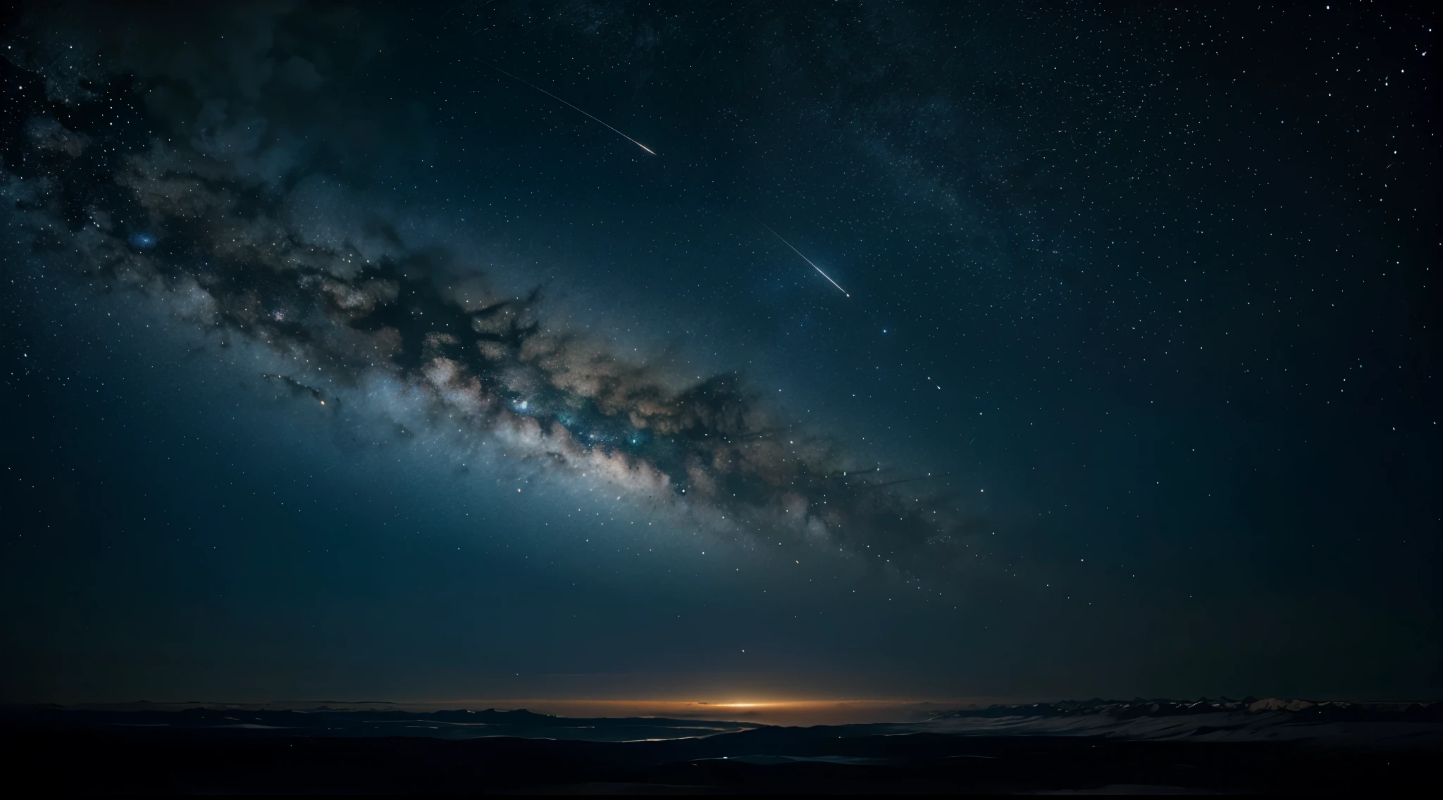 Detailed space, stars, planet