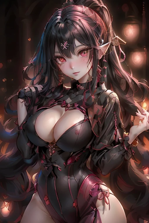 Species Human
Vampire (Formerly Age 17-18 (Physically) Gender Female Height 157 cm Hair Color Black Kurumi Tokisaki (Tokitokizaki Saki Mad Sanmi, Tokisaki Kurumi?) is the third vampire to appear. Due to her brutal actions, she is referred to as the Worst vampire (The worst vampire, Saiaku no Seirei?). She is also the first vampire to appear as an antagonist in the Date A Live series. Sexy hot(masterpiece, best quality), female early twenties, well-defined, native american, chestnut eyes, torn ears, nostril narrow nose, uneven cheeks, long face shape, delicate nails, cheekbones, __bo/chars/haircolor__ mermaid waves hair, surprise wearing __Bo/clothings/nsfw/female-attire__, embracing pose, embracing with a passionate look, conveying intimacy and connection, city lights, the glittering lights of a cityscape, providing a backdrop for urban romance, a cozy living room with a crackling fireplace and comfortable seating