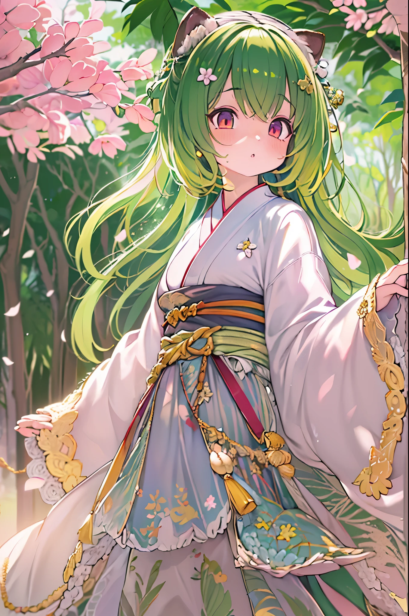 1girl in , (credibly_absurderes:1.5), 「独奏」 「Very delicate , Beautiful Girl , 8K Wallpaper,Sakura:1.6,