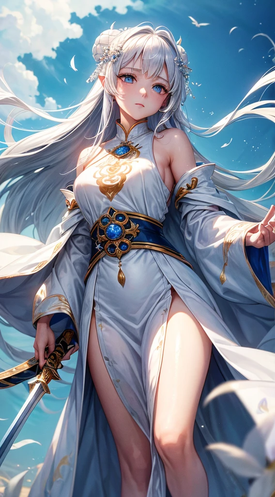 high quality,HD,16K,Sharp Line,1 Girl,fantasy, (Fire Spirits),Pretty Face, Large Breasts, Beautiful legs,In the mountains,Focus Girl,detailed Pretty Face,Detailed clothes,beautiful eyes,Cool,Sexy,Dynamic Angle,穿着华服的神明Strike a pose拍照, Ancient mysterious sexy goddess, Traditional beauty woman, Beautiful female warrior god of war , Beautiful sexy goddess, Gorgeous role-playing, high, Beautiful young girl, Beautiful woman, 华丽Beautiful woman, Complex clothing,Chinese Mystical Aesthetics, Beautiful Asian ancient mysterious girl, Extremely detailed shot of the goddess, Jaw-dropping sexy beauty, Big breasts deep neckline sexy belly button(butt), (bedroom), (Sexy Girls), masterpiece, best quality, Bangs, blush, Chest, clavicle, Eyebrows visible through hair, (Gradient red and gold hair), Jewelry, Long hair,Bright Eyes, ring, (solitary), illustration, fashionable, miss, Strike a pose, background, element, confident, Express, Accessories, majestic, striking, key point, Dynamic poses, ((plump)), (black))Woman in transparent dress,Viewer,(((Full breasts, Keeley University))),Slim waist,(Navel exposed,Bare waist), Long hair, extreme detailed details, 详细的fantasy艺术, Stunning character art, Beautiful and exquisite character art, Beautiful transparent dress, Very detailed, Large Breasts,Chest,Golden ratio figure,Beautiful figure,Ultra wide-angle shooting,Full body shot拍摄,Body close-up,Full body shot,Wearing a pleated tulle skirt,柔和动漫illustration, 柔和的深色background,Fujifilm XT3 Clear focus, f 5.6, High Detail, Clear focus,(Wearing openwork clothing),, (Natural light), (Tempting)translucent, Good velvet quality, Compared, Divine Light,, Silver hair, 天空background, Absolute Strength,Female Shinmei,穿着性感丝绸的Female Shinmei,,Large Breasts,Chest,Golden ratio figure,Beautiful figure,Ultra wide-angle shooting,Full body shot,Body close-up,Full body shot, Wearing a tulle dress, Model shooting style, Large Breasts,饱满Chest,Golden ratio figure,Beautiful figure,(Extremely detailed CG 8k wallpaper unit), The most beautiful artistic photos in the world, , 8K 超HD, ) on the beach,Sexy lazy posture,Sexy seductive expression,best quality,masterpiece,Ultra-high resolution,(Practical:1.4),original photo,Ultra-high resolution