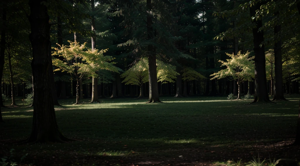 A magical forest filled with luminous trees and glowing creatures.