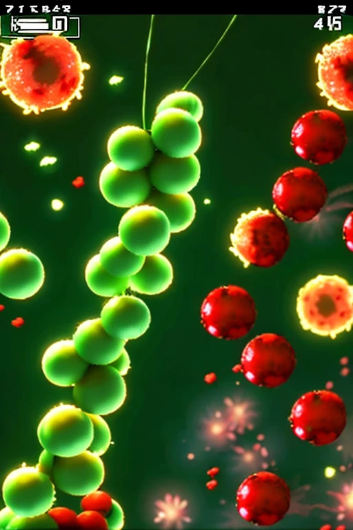 a screen shot of a video game, by Akira Toriyama, dribble, glowing spores flying, “berries, 1 9 7 9, rna bioweapon
