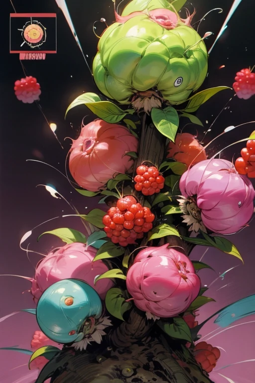 a screen shot of a video game, by Akira Toriyama, dribble, glowing spores flying, “berries, 1 9 7 9, rna bioweapon