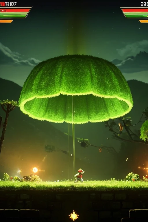 a screen shot of a video game, by Akira Toriyama, dribble, glowing spores flying, “berries, 1 9 7 9, rna bioweapon