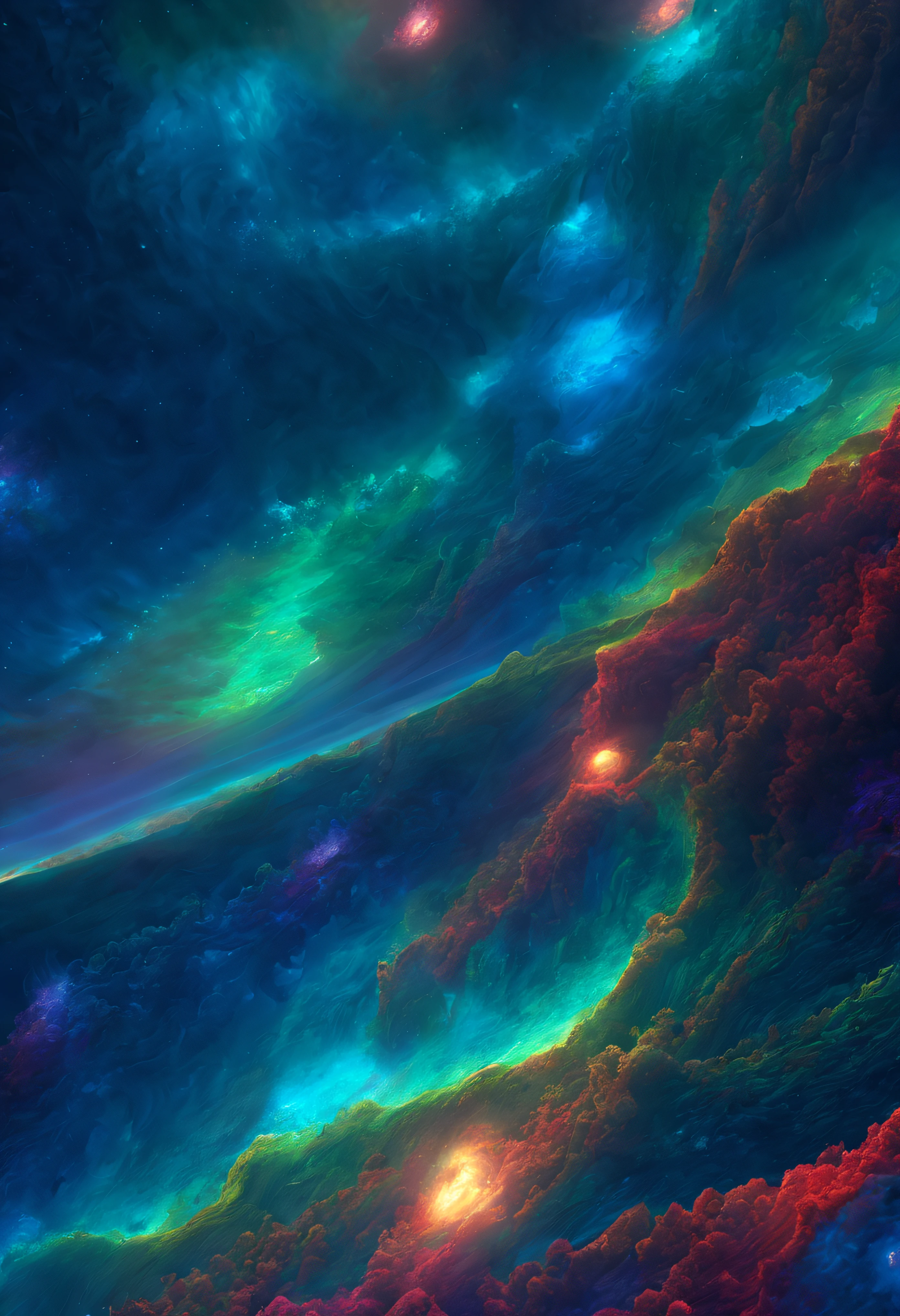 (Best quality at best,4K,8K,A high resolution,tmasterpiece:1.2),ultra - detailed,(actual,photoactual,photo-actual:1.37),microscopic view,Alien universe,Unique artistic texture,cosmic microorganisms,Ethereal atmosphere,vivd colour,Fantasy creatures,an alien landscape,Highly detailed organic shapes,otherworldly patterns,elementary particle,It's like a dream,Abstract,sci-fy,Macroscopic characteristics,Surreal atmosphere,translucent texture,An explosion of colors,Subtle gradients,prismatic shades,Spectral light,otherworldly beauty,Fascinating details,Transcendent,Heavenly,visual poetry,magic realm,Harmonious composition,Light and delicate,Phenomenal aesthetics,Unlimited imagination,bright and radiant,The perfect combination of art and science,The combination of imagination and technology