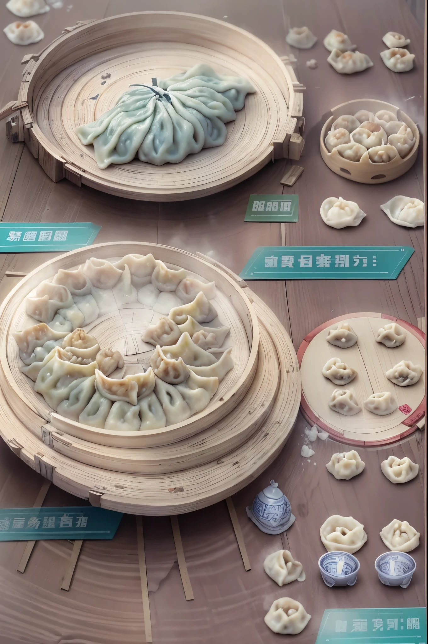 Advanced food factory,droid,(A plate of dumplings, crescent:1.8),Futuristic atmosphere,droid,large tall,Silver metal body,Flashing blue LED light,Human-like dexterity,precise,The Arm,Equipped with,precision tools,sensor,大trabalhado台,Crescent dumplingillings,skilled,放置Fillingast,precise的动作,Perfect foldackground with,conveyor belt,运输新鲜的Crescent dumplingillings,Get materials,放置包装好的Crescent dumplings,Large steamer,blueglow,蒸煮Crescent dumplinguturistic atmosphere,droid,trabalhado,highly efficient,factory wall,Display Data,schematics,Monitor production process,nooks,large screens,展示droid设计,trabalhado流程,Demonstrate technology,innovative,(best qualtiy,k hd,tmasterpiece,ultra - detailed,1.4x realism,UHD,Ultra-fine oil painting,Sharp focus,physically-based renderingt,extreme detail description,professinal,brightcolors)