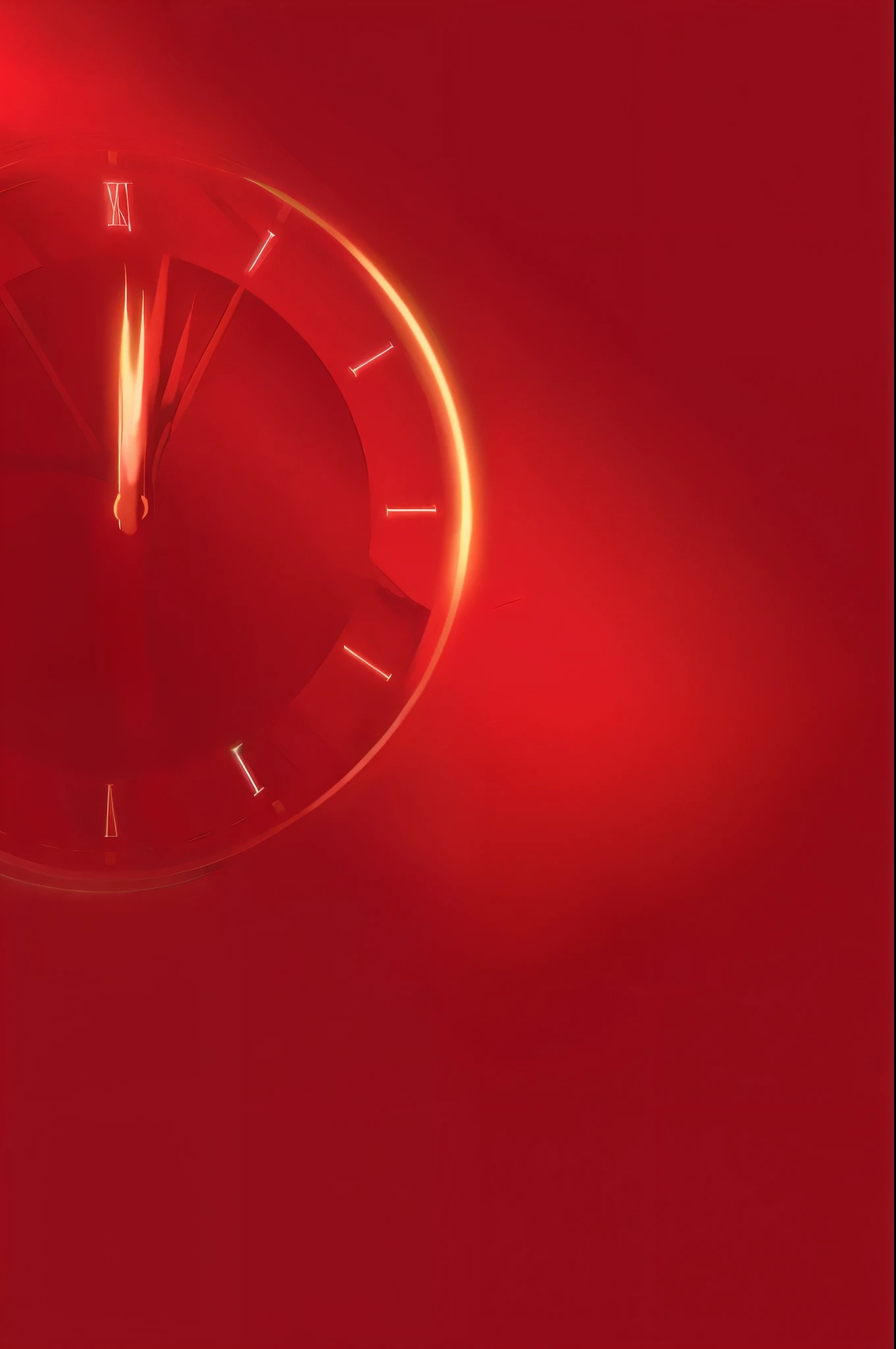 A golden clock, golden seconds pointing to 2024, with a red background --auto --s2