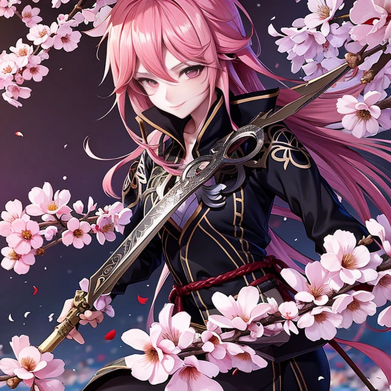 Close-up of a person holding a sword in a flower field, beautiful fantasy anime, guweiz on artstation pixiv, 2. 5 d cgi anime fantasy artwork, guweiz on pixiv artstation, artwork in the style of guweiz, anime fantasy artwork, Anime art wallpaper 8k, anime art wallpaper 4k