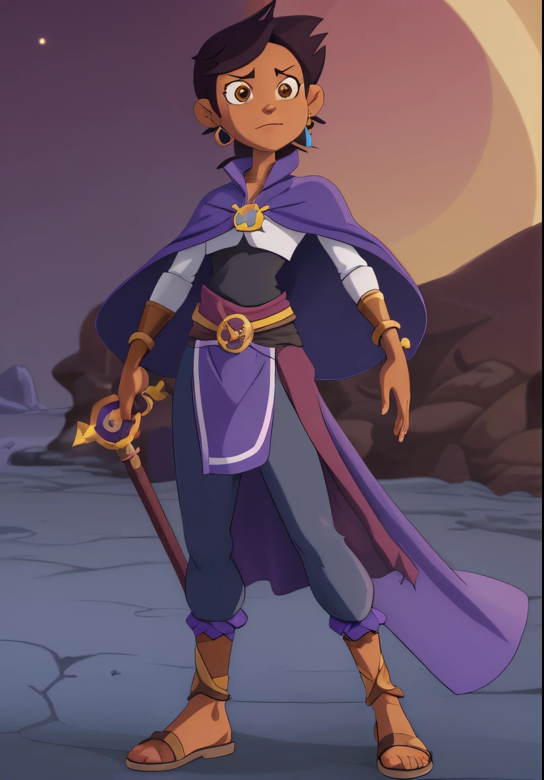 Create an image of a black ninja after an apocalypse in the future, afro cabelo caindo para frente, Rasta type but braided, corpo inteiro, wearing an Indian costume African ribulo full body, A realistic 4K phoenix with blue feathers, dourado, cosmico , com uma Moreno, de cabelo afro cabelo caindo para frente, Rasta type but braided, Estilo Art Vista de Corpo Inteiro, plano completo, vista frontal, Vista lateral, vista traseira, de personagem, Multiple views and poses, various points of view, um personagem, corpo inteiro, personagem com menos, estilo de roupa, no mesmo Estilo de cabelo, less Type of footwear, strong full-body vision, plano completo, vista frontal, vista traseira, design de personagem, Multiple views and poses, various points of view, de um personagem, corpo inteiro,, personagem com mesmo, estilo de roupa, no mesmo Estilo de cabelo, same type of footwearexpressionThe route follows the nuclei of the flag of Cape Verde. The top is deep blue, simbolizando o oceano que cerca as ilhas. The chest and the central part are white, representando a paz e a unidade do povo cabo-verdiano. The sleeves and legs are red, denoting determination and spirit, do 10 Estrelas Douradas, : Ten gold stars are prominently displayed at the top of the costume, ao longo do peito e ombros, representando as 10 principais ilhas de Cabo Verde. Cada estrela, It is carefully detailed and shines brightly against the background Star Belt A wide belt, also golden, is used in Tribal Details, O traje incorpora elementos tribais discretos em seu design, referencing the cultural heritage of Cape Verde