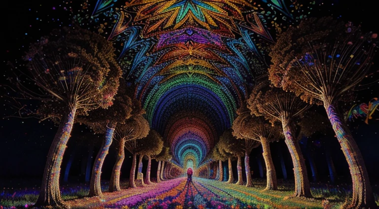 ((Psychedelic))(best quality) (the grateful dead band), (trippy) playing on magic mushrooms, hallucinating fractals, HDR, 4K