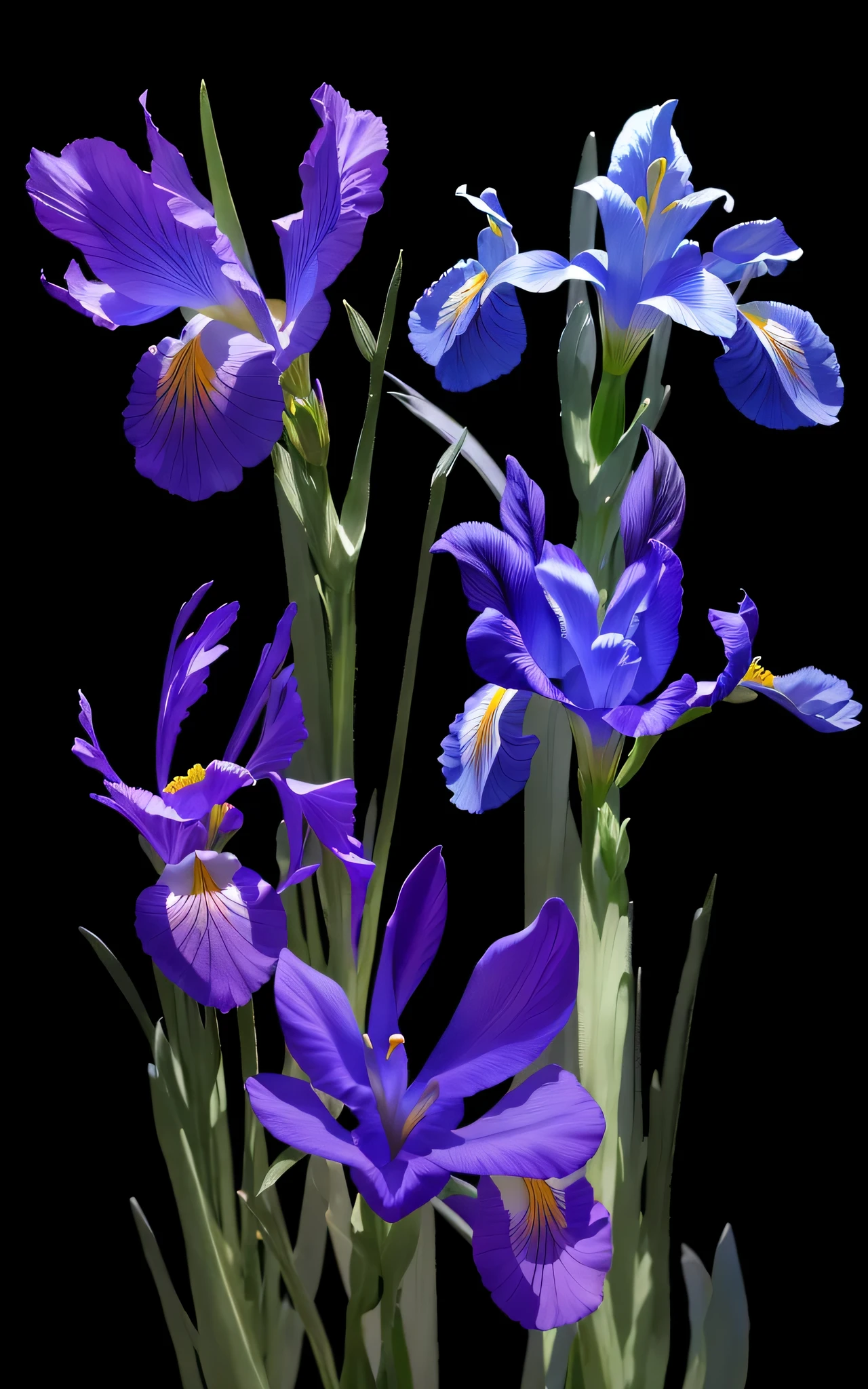 (Iris+Transparent flowers),super transparent、聖なるoptic、美しいスペクトルoptic、Petal brilliance、flashes、dark backgrounds、透明なopticの滴、反射optic、发光、opticが流れる、optic学系、portrait profile、foco nítido、magia、Convoluted、A hyper-realistic、Fantasia、Composition、optic、Trending in art stations、pearls、Silver vapor Patronus cloud、腐食性の包み込みoptic線のファミリー、8K、 Urea Air 23V4 Upright