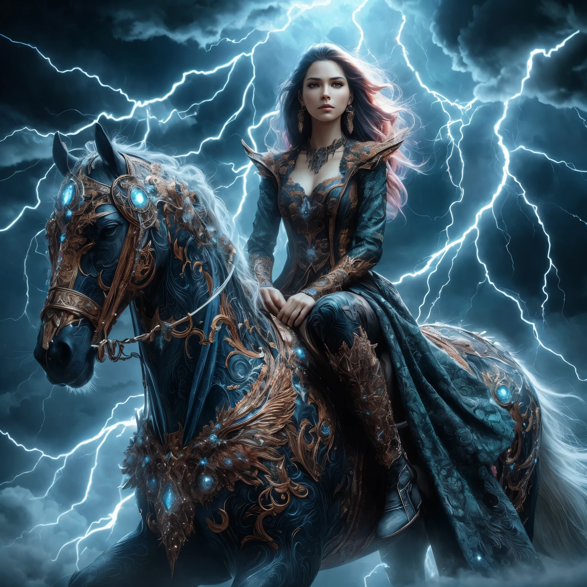 arafed woman riding a horse with a winged horse in the background, epic fantasy art style hd, epic fantasy digital art style, dramatic fantasy art, as a mystical valkyrie, detailed fantasy digital art, epic fantasy art style, fantasy art behance, epic fantasy digital art, detailed fantasy art, epic fantasy style, epic fantasy art, amazing fantasy art, breathtaking fantasy art, masterpiece, best quality:1.2),,(8k,highres,RAW photo,realistic,photo-realistic:1.3),(detailed skin texture,detailed cloth texture,beautiful detailed face:1.25),professional lighting,photon mapping,beautiful soft light,radiosity,physically-based rendering,raytracing, model shoot style, model shoot style, (extremely detailed CG unity 8k wallpaper), full shot body photo of the most beautiful artwork in the world,