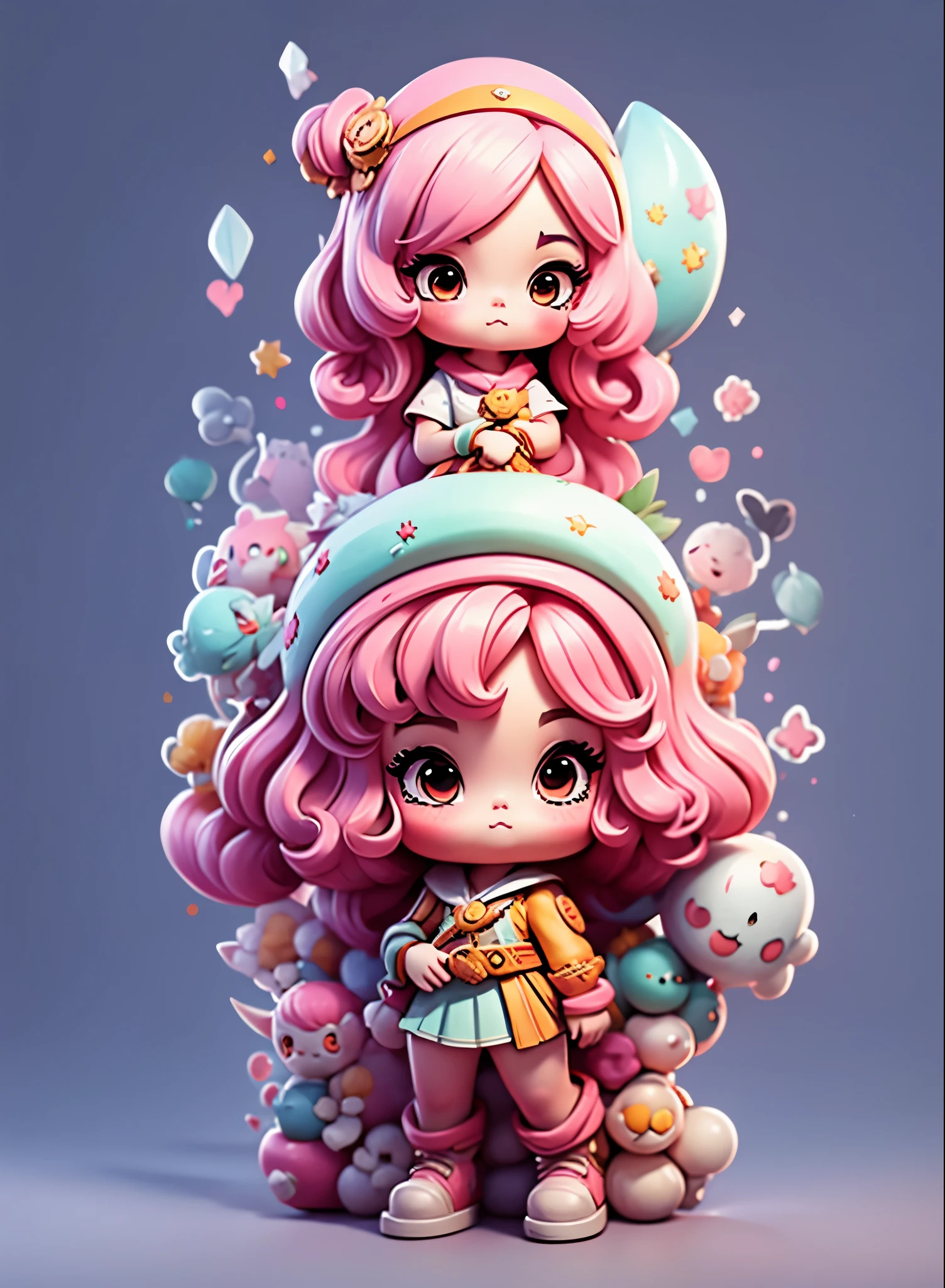 Anime character with long pink hair and white dress, pink twintail hair and cyan eyes, 2. 5 d cgi anime fantasy artwork, Official Character Art, cushart krenz key art feminine, shadowverse character concept, 3 d render official art, anime goddess, jrpg character art, render of a cute 3d anime girl