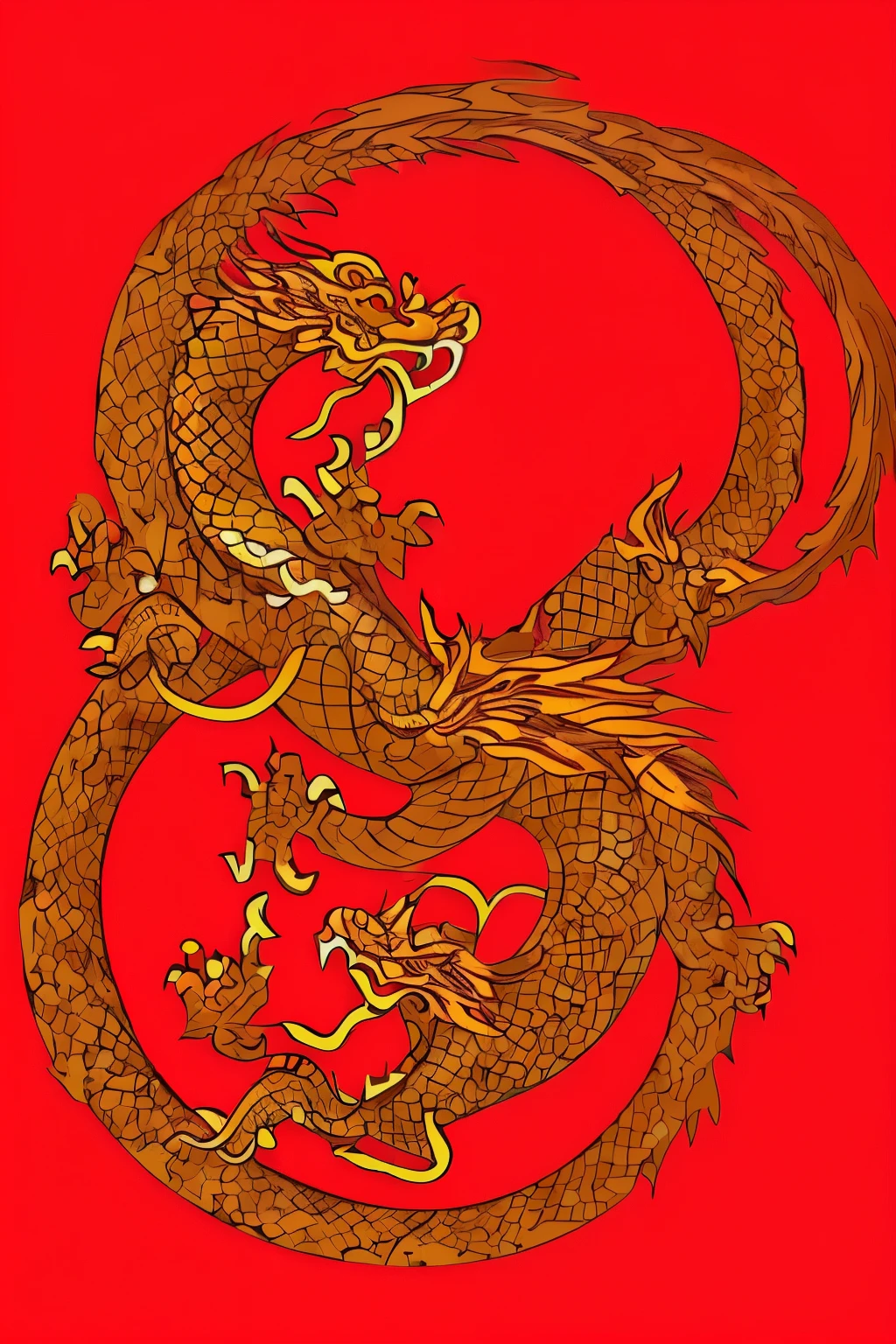 A Chinese dragon，Circle into a figure 8 shape