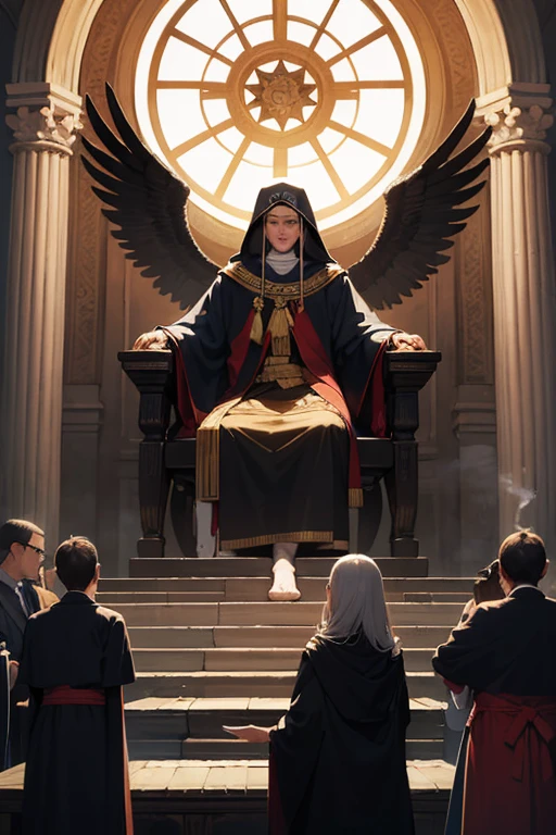 I also saw the Lord sitting on a throne, high and lifted up; and the train of his robe filled the temple.
Seraphim were above him; each had six wings; with two they covered their faces, and with two they covered their feet, and with two they flew.
And they cried out to one another, saying, Holy, Holy, Holy is the Lord of hosts; the whole earth is full of his glory.
And the doorposts moved at the voice of him who cried, and the house was filled with smoke.