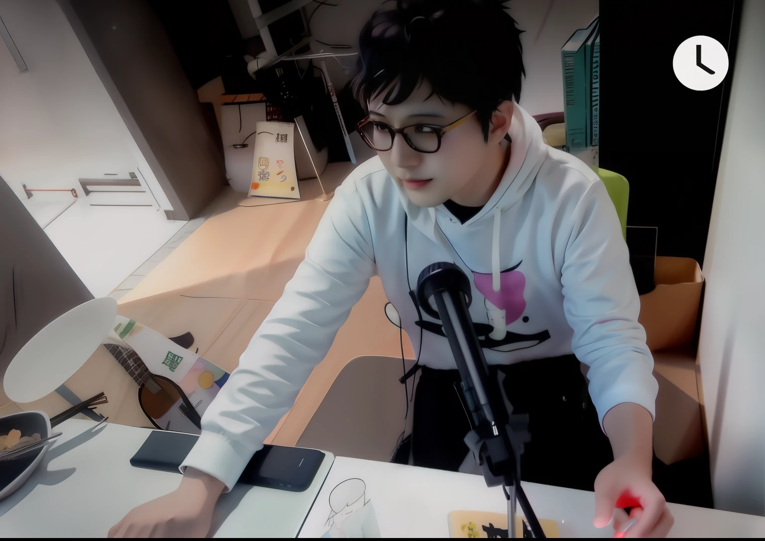 anime guy with glasses, In anime style, In an anime style, ( ( ( yoshinari yoh ) ) ), With dark hair, Anime Paintings, anime style character, anime styled」